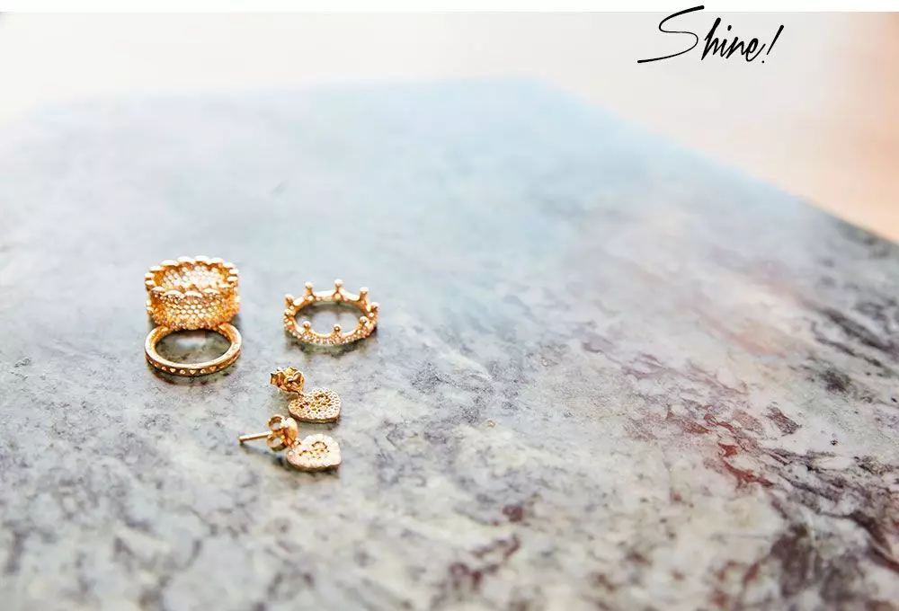 Femtastics-PANDORA-Shine-Ringe-Ohrringe-Gold