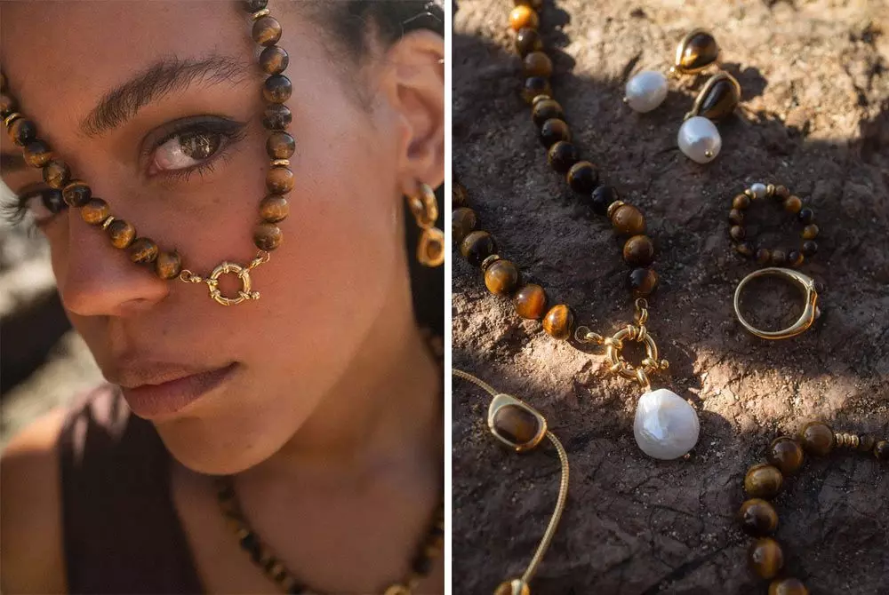 Tiger's Eye Charm Kette von "Purelei"