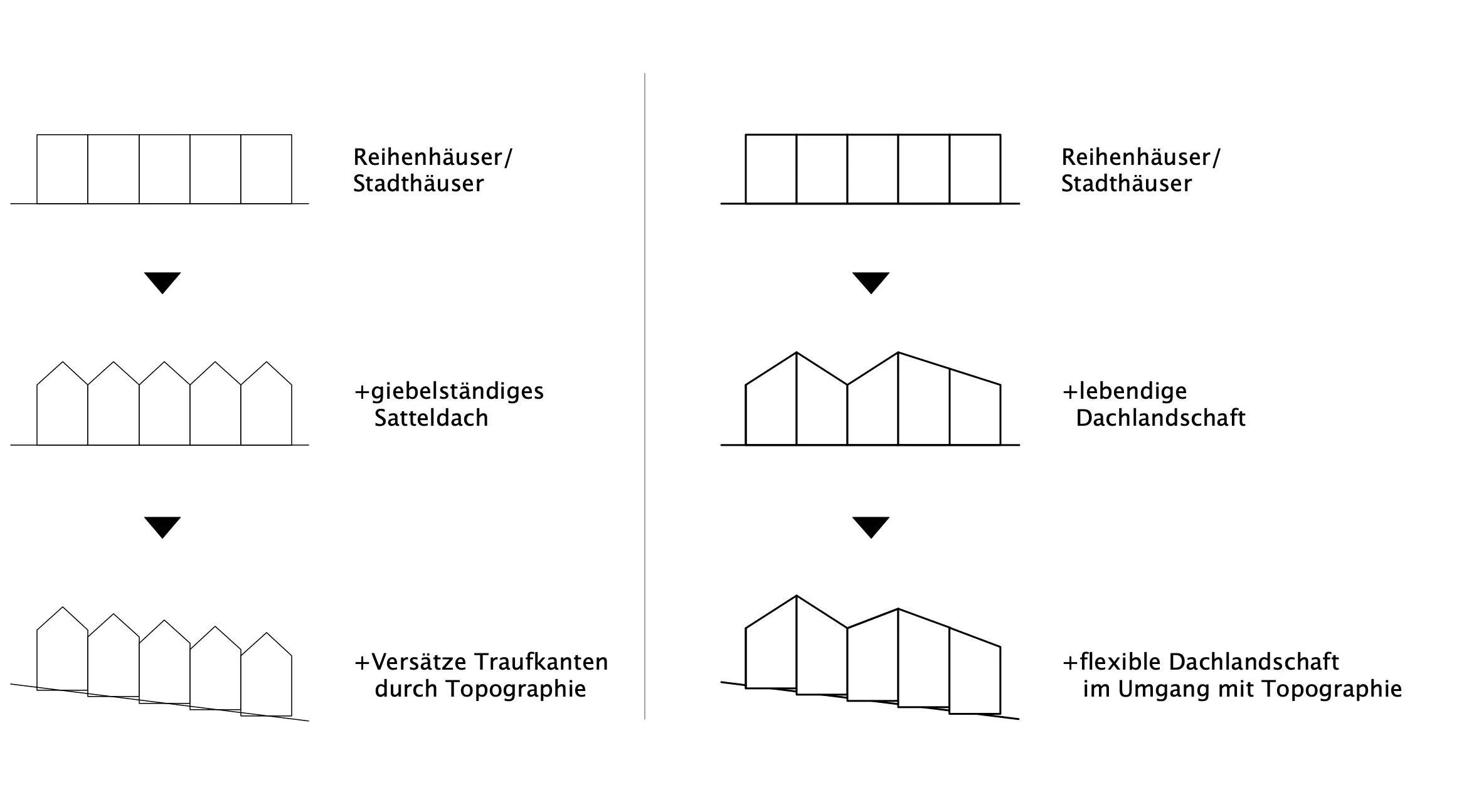 Lebendige Dachlandschaft und Topographie