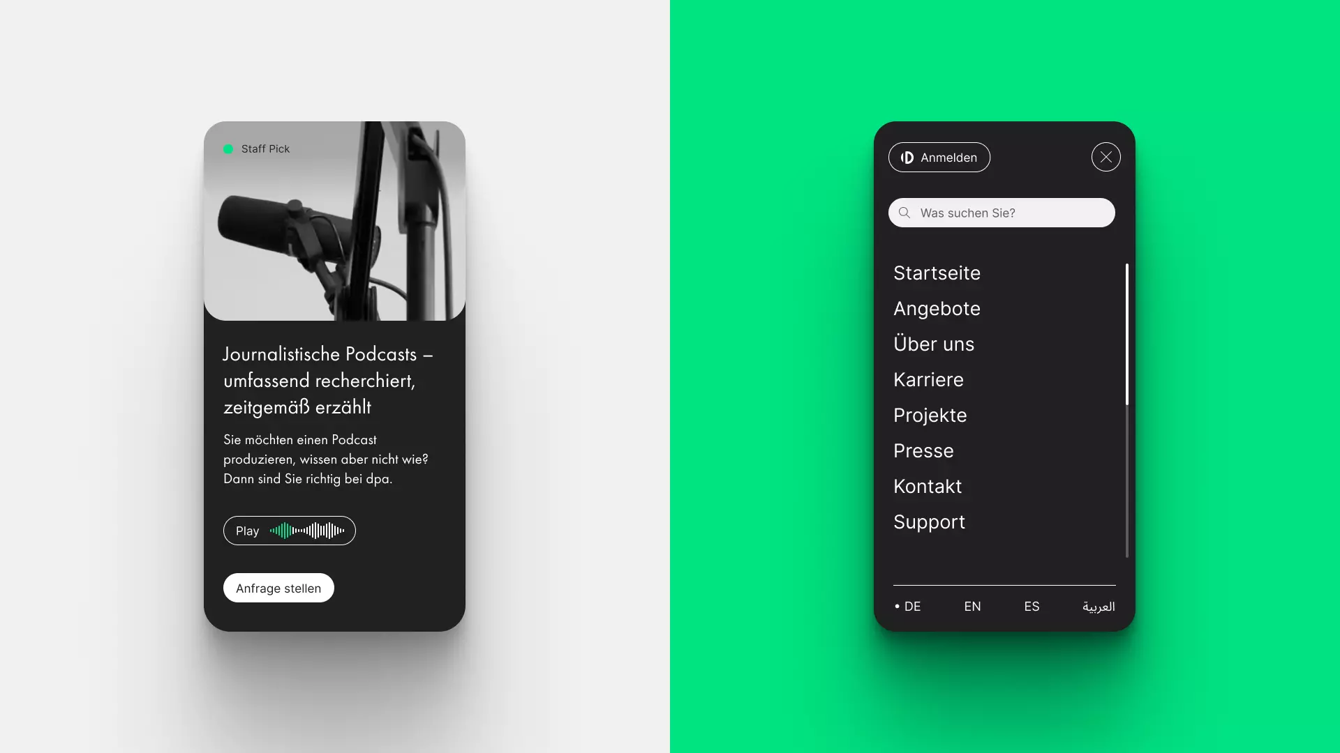 dpa Komponenten der Website