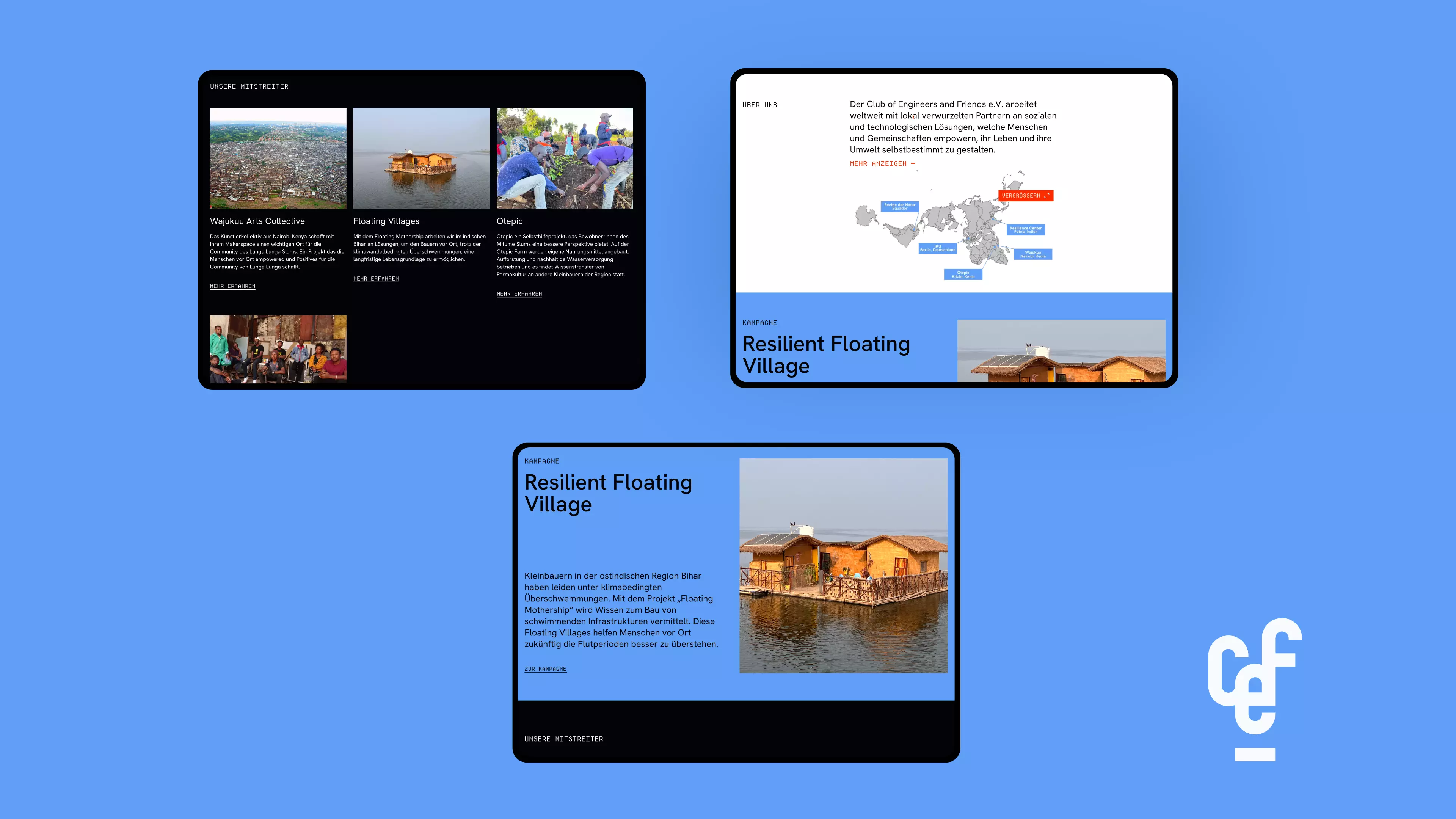 Mockup der Seite in einem iPad