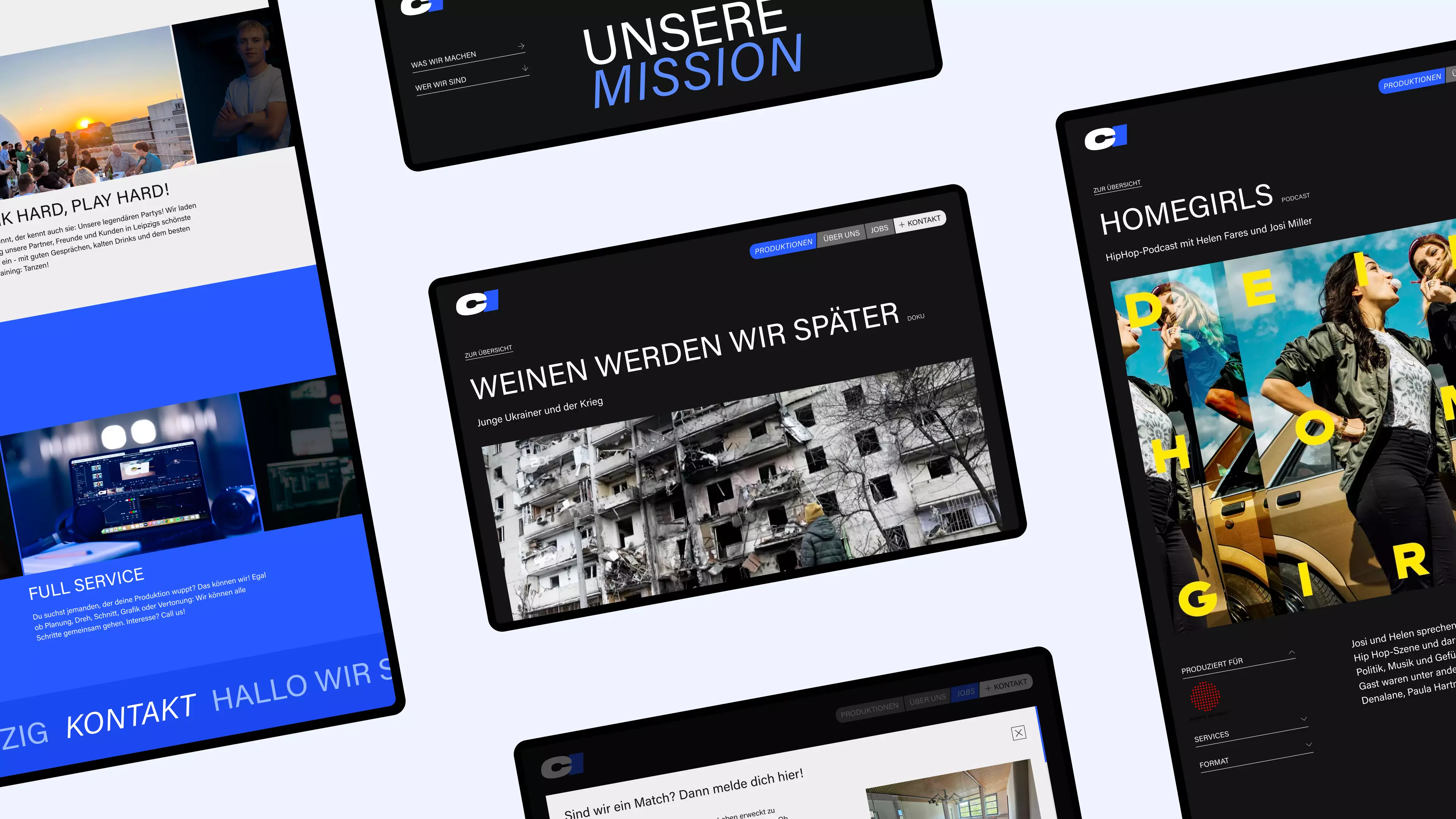Mockups der CI Leipzig Webseite