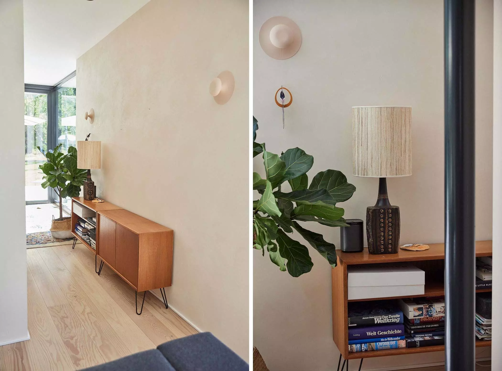 Midcentury Vintage Sideboard vor beiger Wand | femtastics