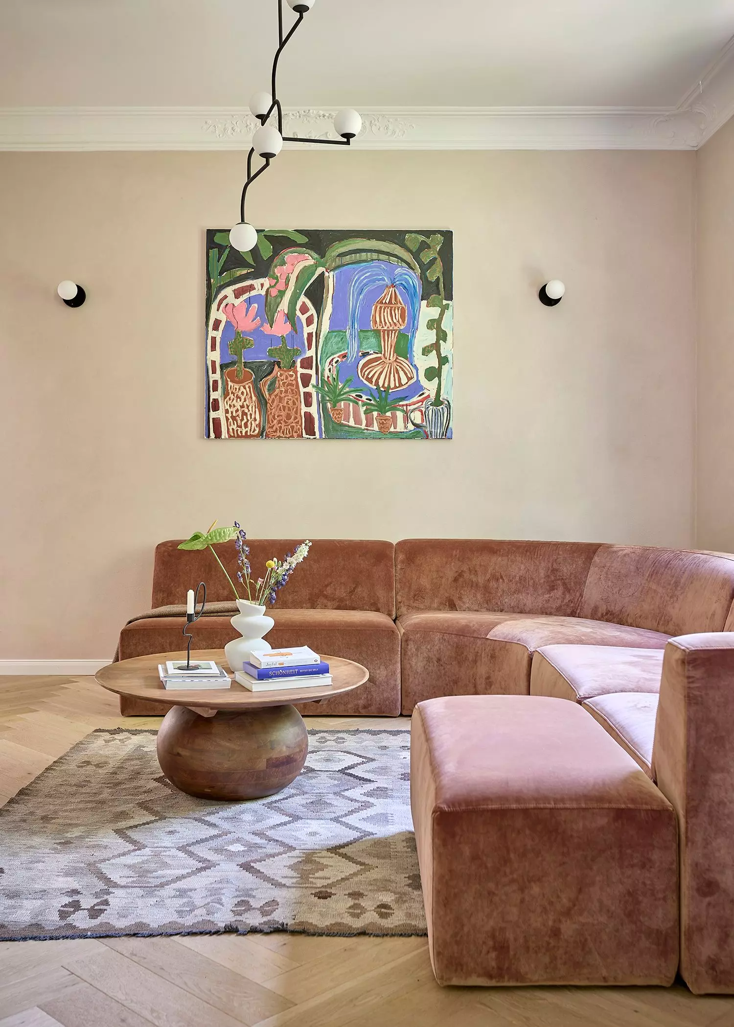 Modulares braunes Sofa