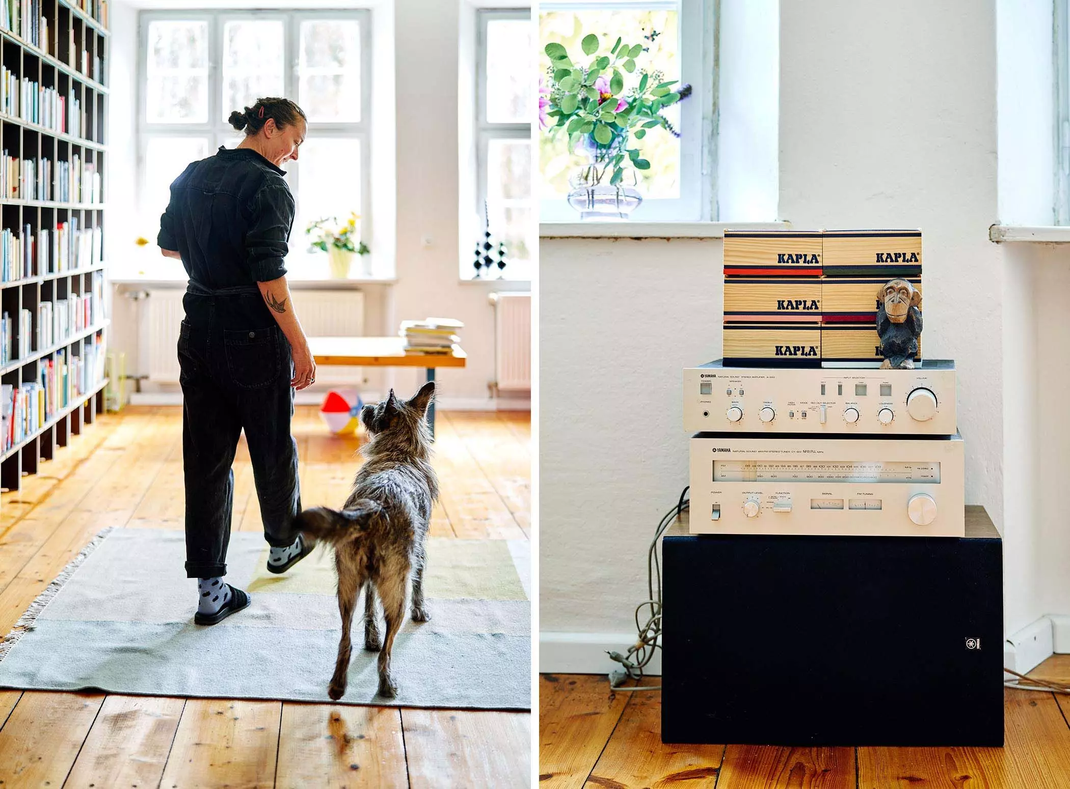 Anna Schäffel und ihr Hund in ihrem alten Schulhaus - femtastics