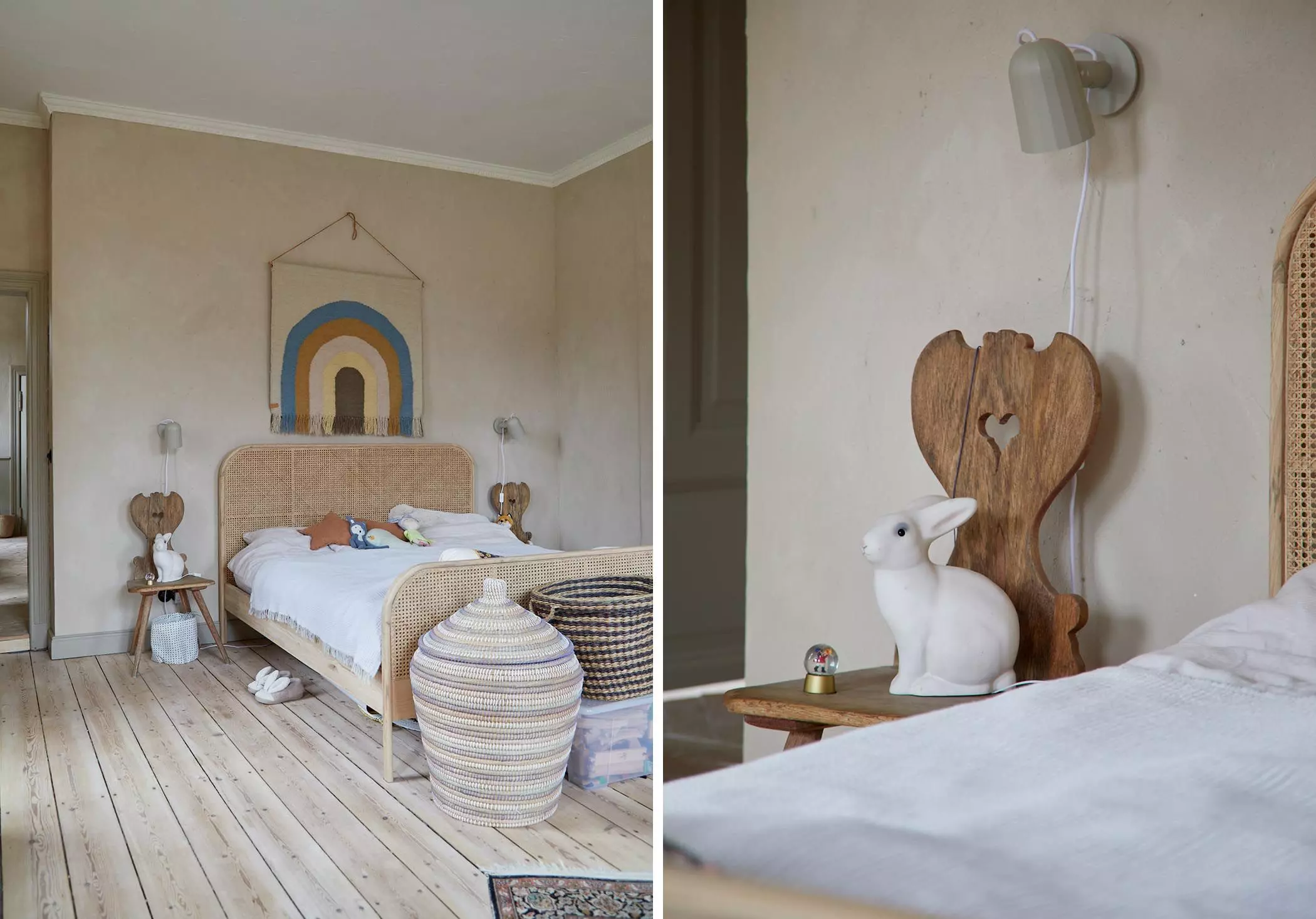 Kinderzimmer mit Bett mit Wiener Geflecht - femtastics
