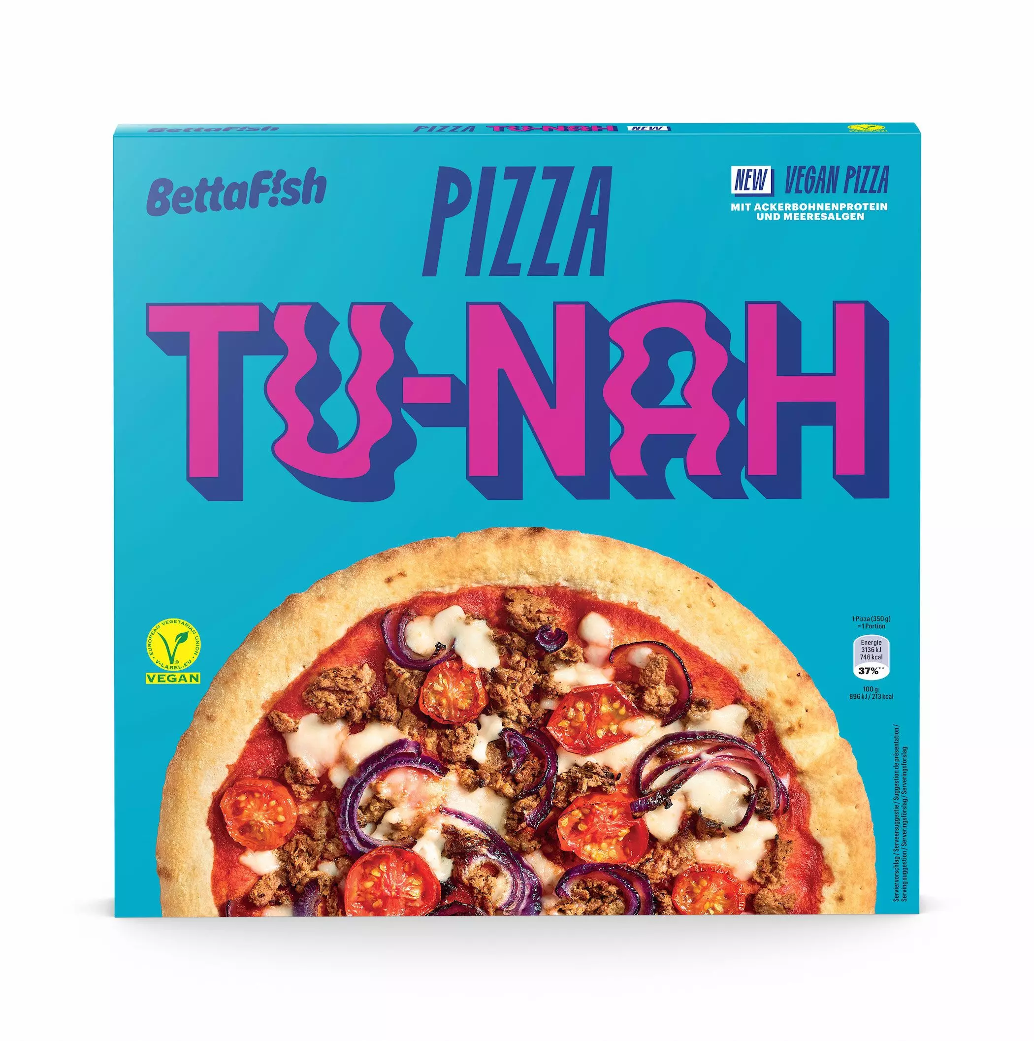 Produktfoto der veganen Pizza "Tu-nah" von "BettaFish" - femtastics