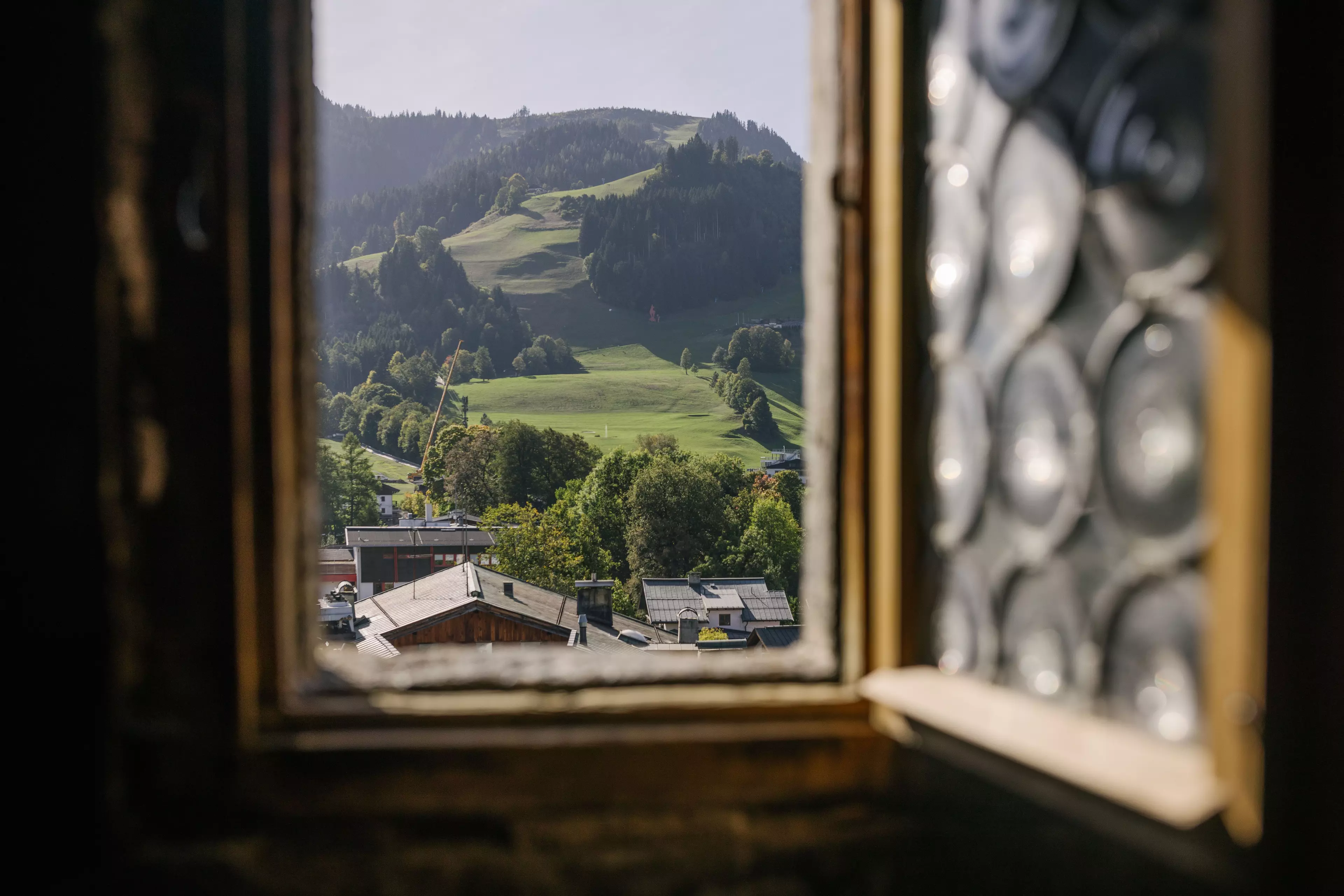 Blick von Kitzbühel auf die Streif