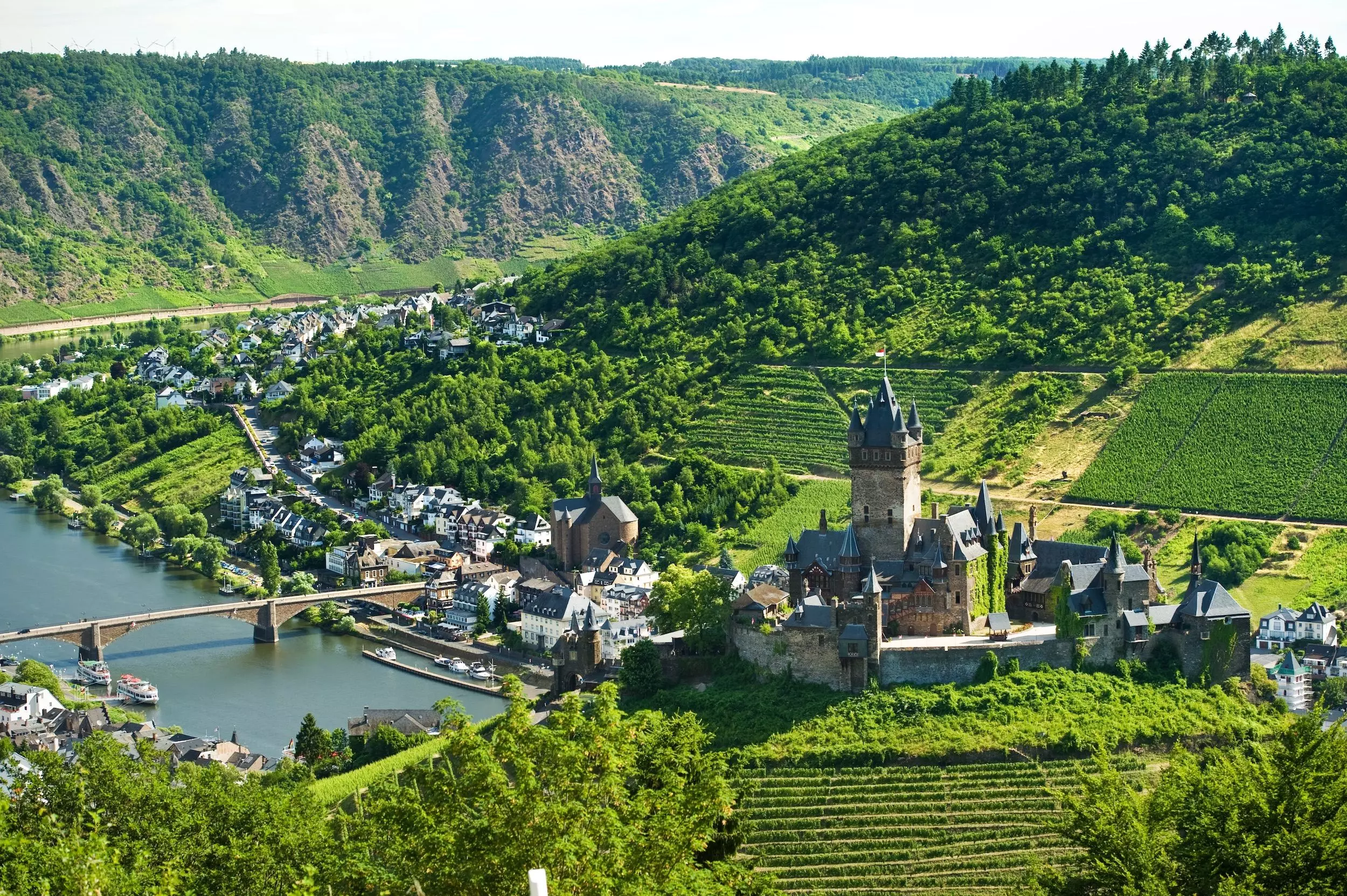 Blick von der Reichsburg in Cochem an der Mosel