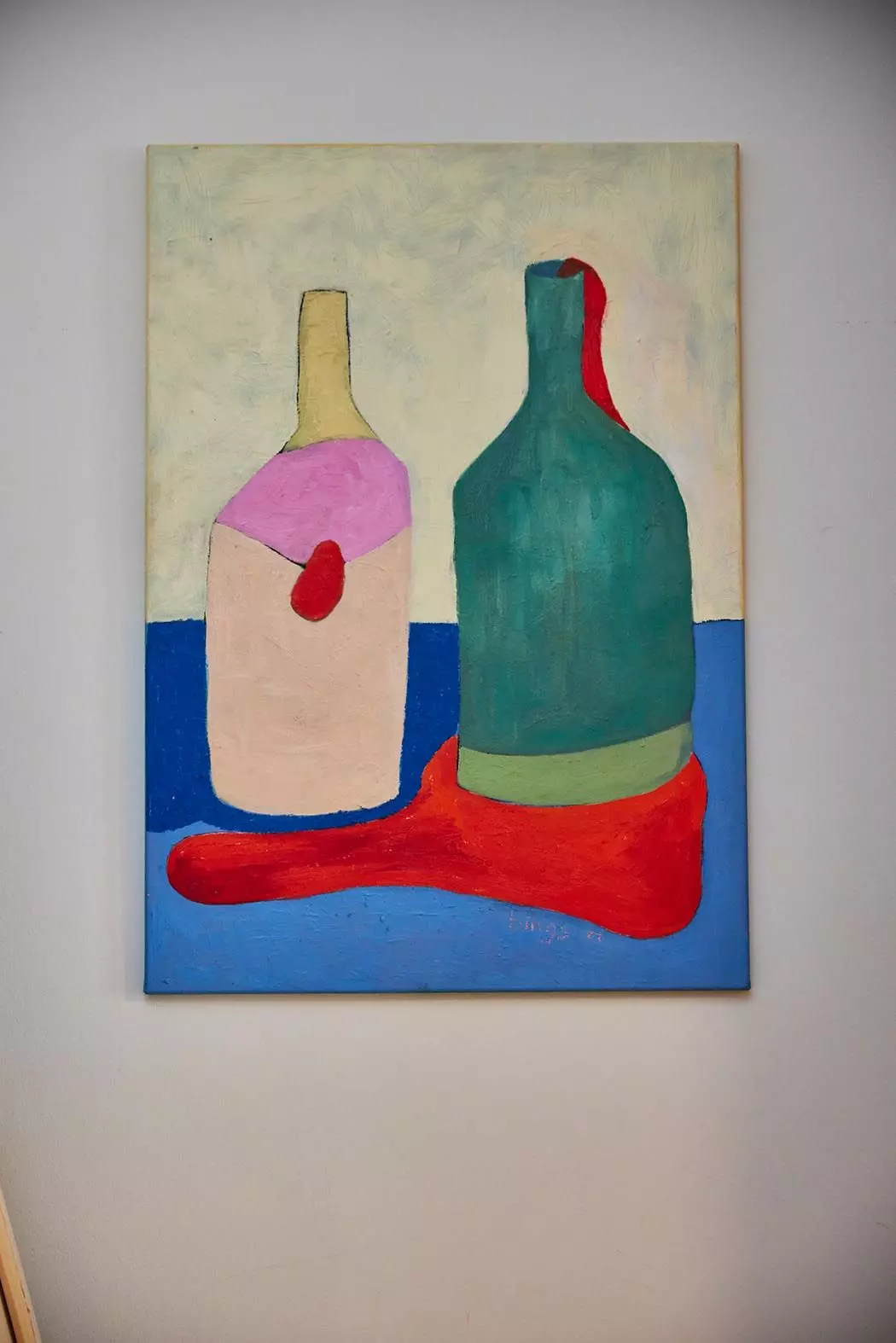 Gemälde mit Weinflaschen von Fabienne Meyer aka bings - femtastics