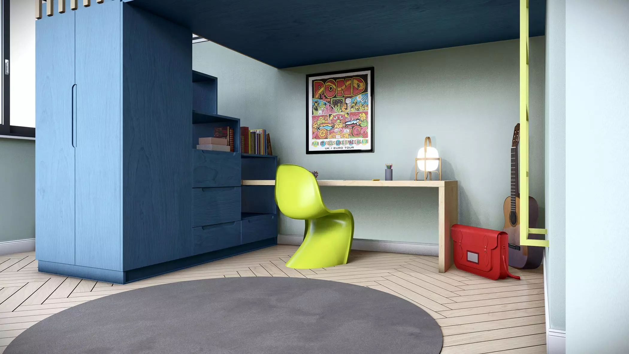 Raumumgestaltung von „Habitiny“ - Jugendzimmer in Blau | femtastics