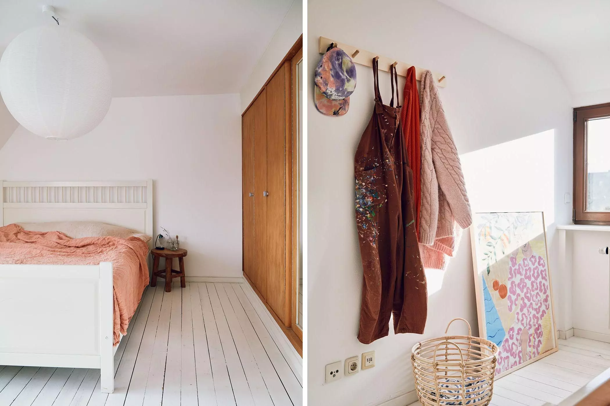 Schlafzimmer im Haus von Malerin Ina Cierniak in Hamburg - femtastics