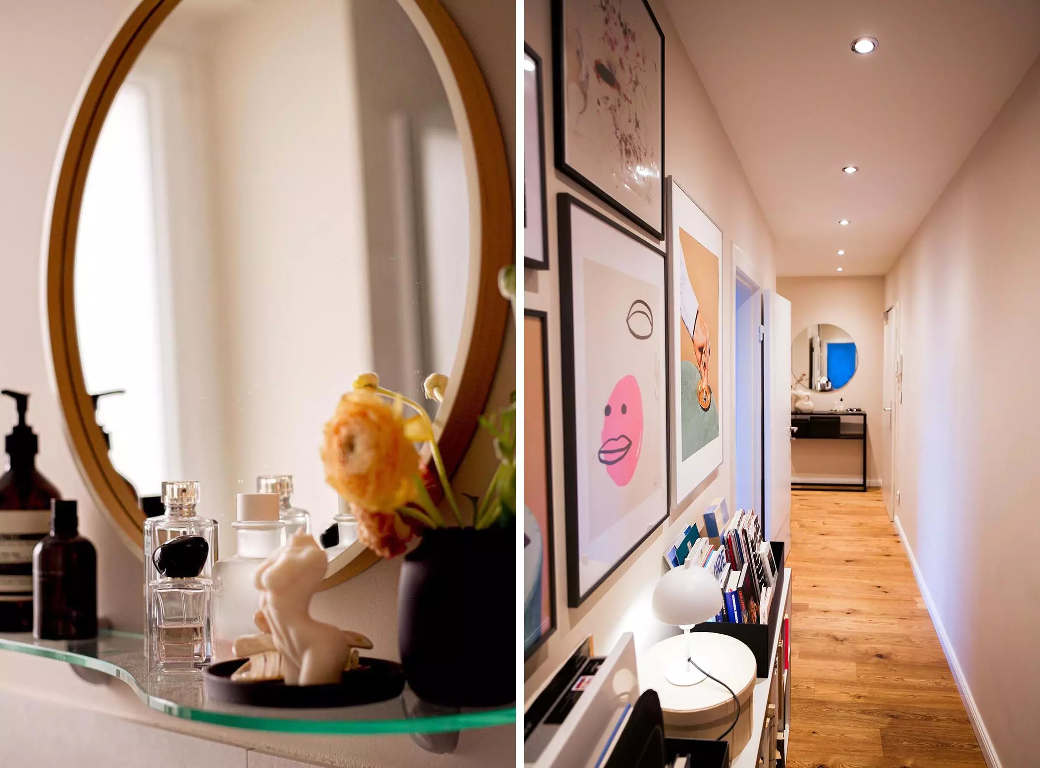 Details in der Wohnung von Julia Holtzheimer - Langer Flur mit Holzboden - femtastics