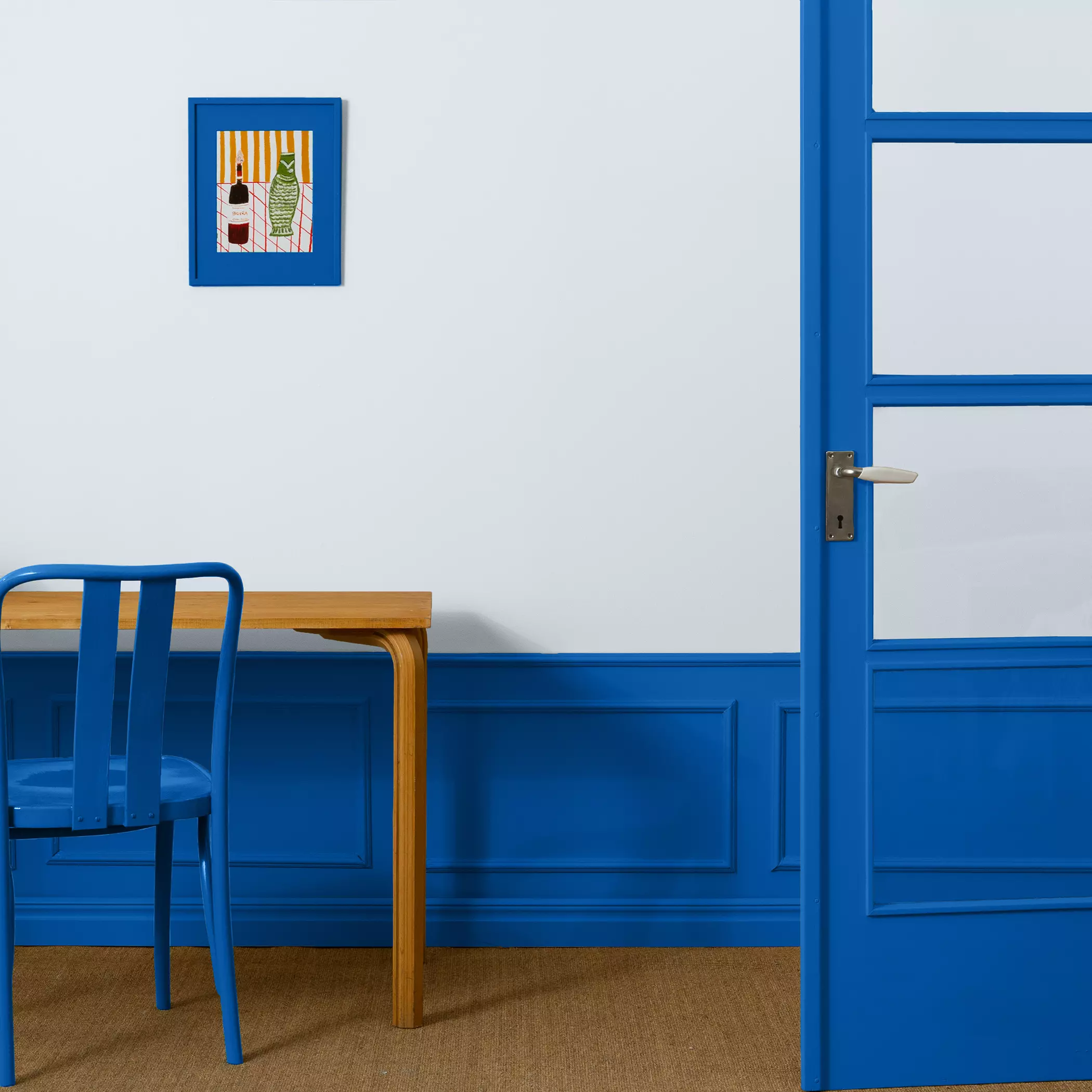 Raum mit blauer Farbe