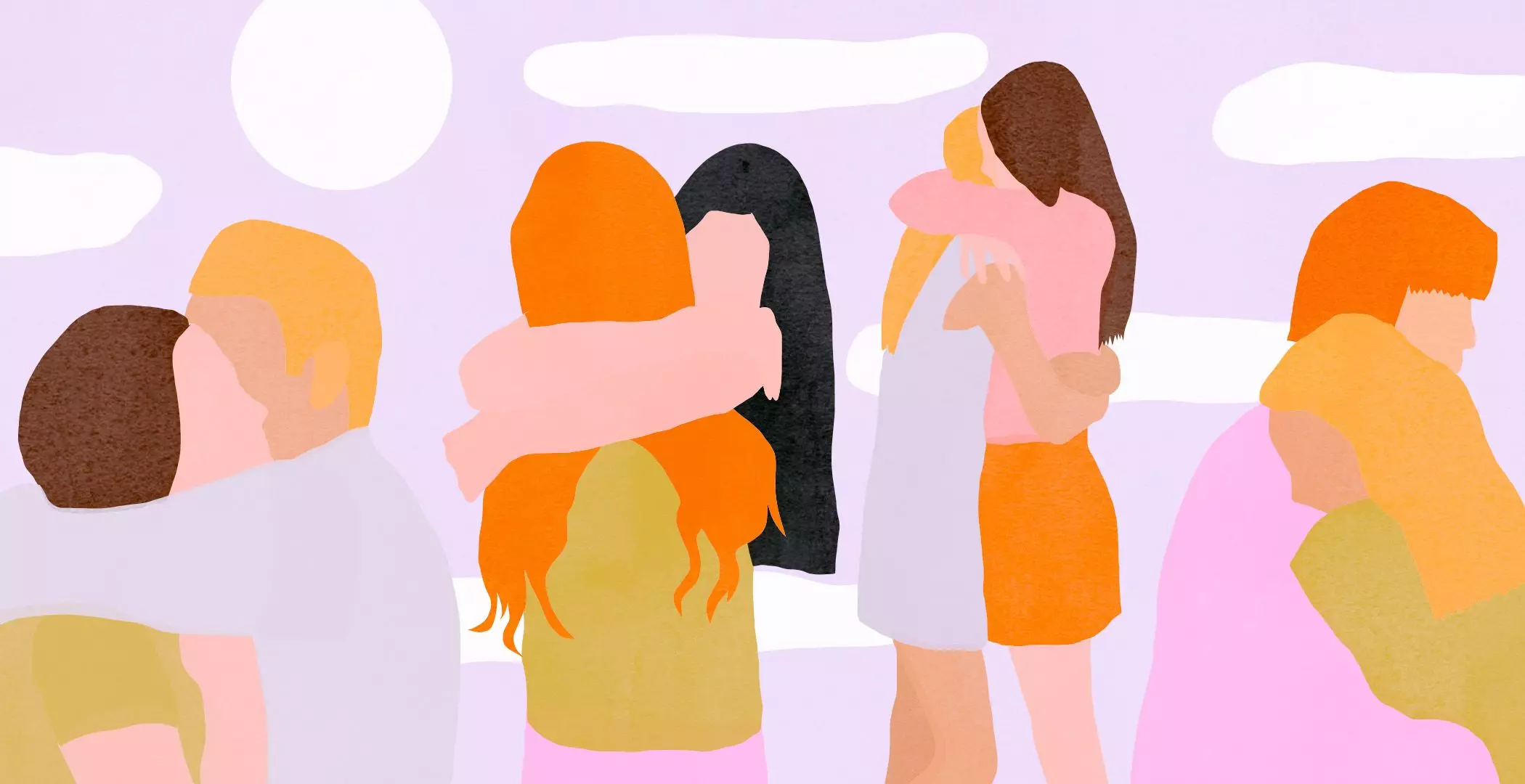 Illustration von Personen die sich umarmen - femtastics