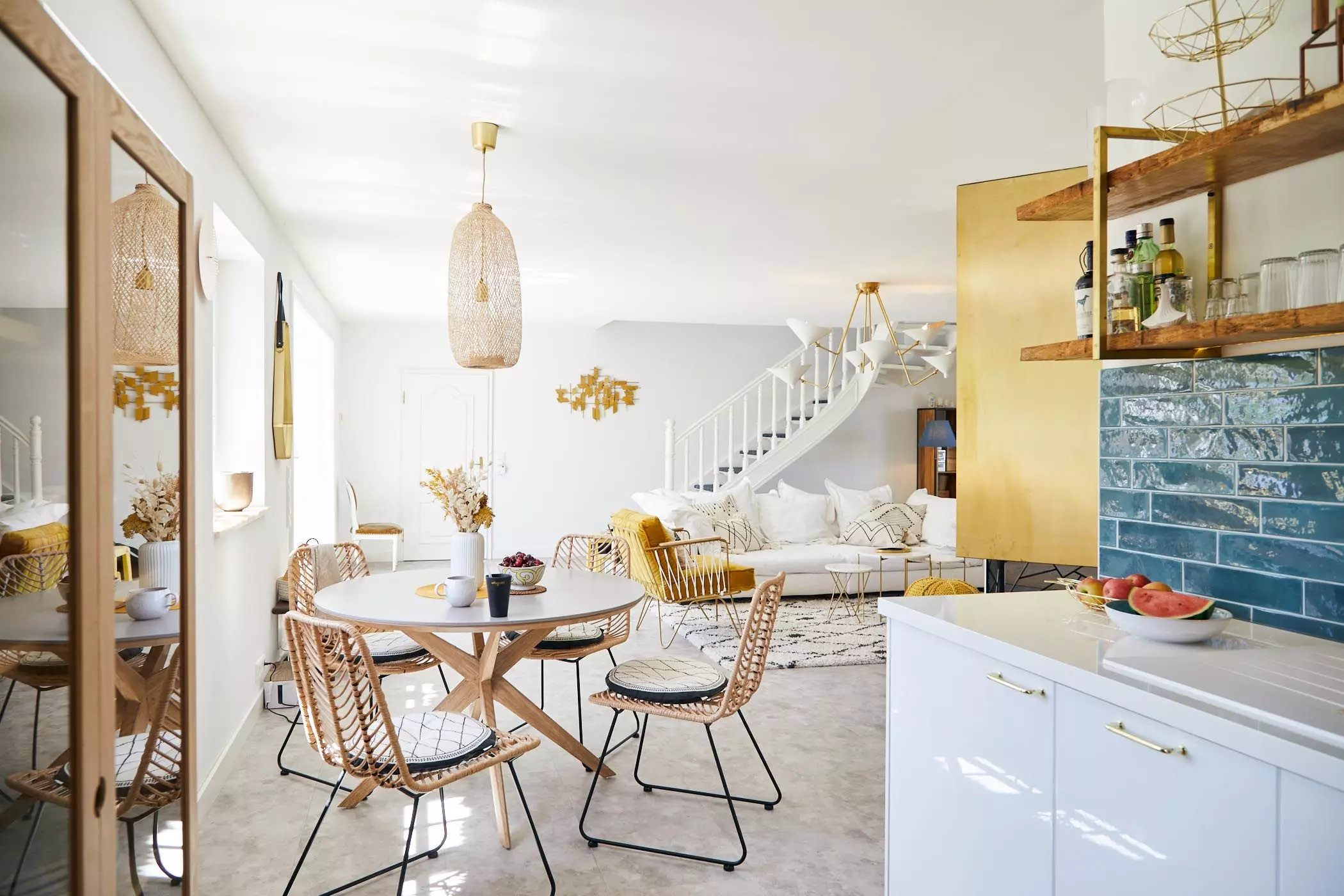 Rattanstuehle-Esszimmer