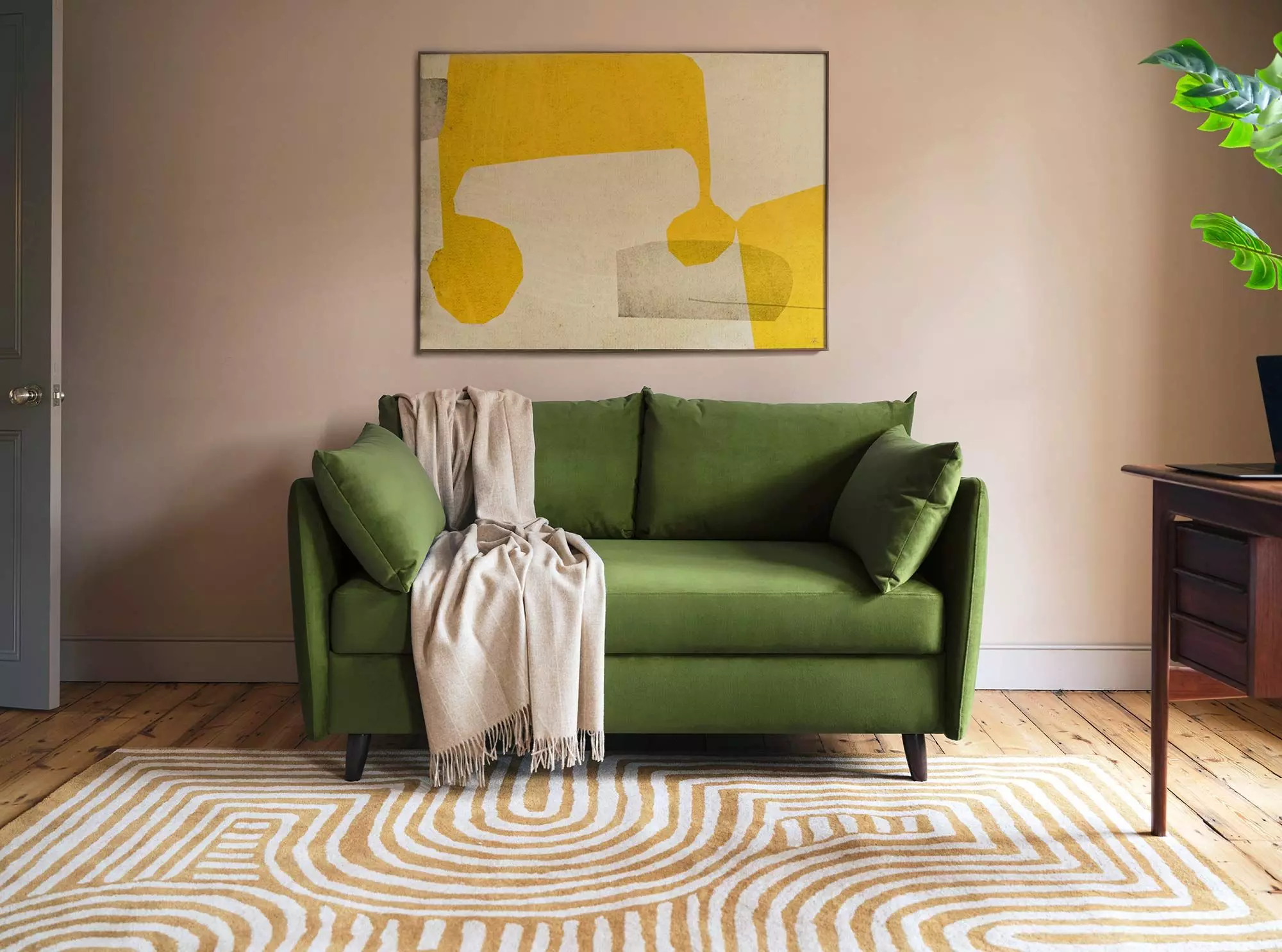 Grünes Sofa von "Swyft"