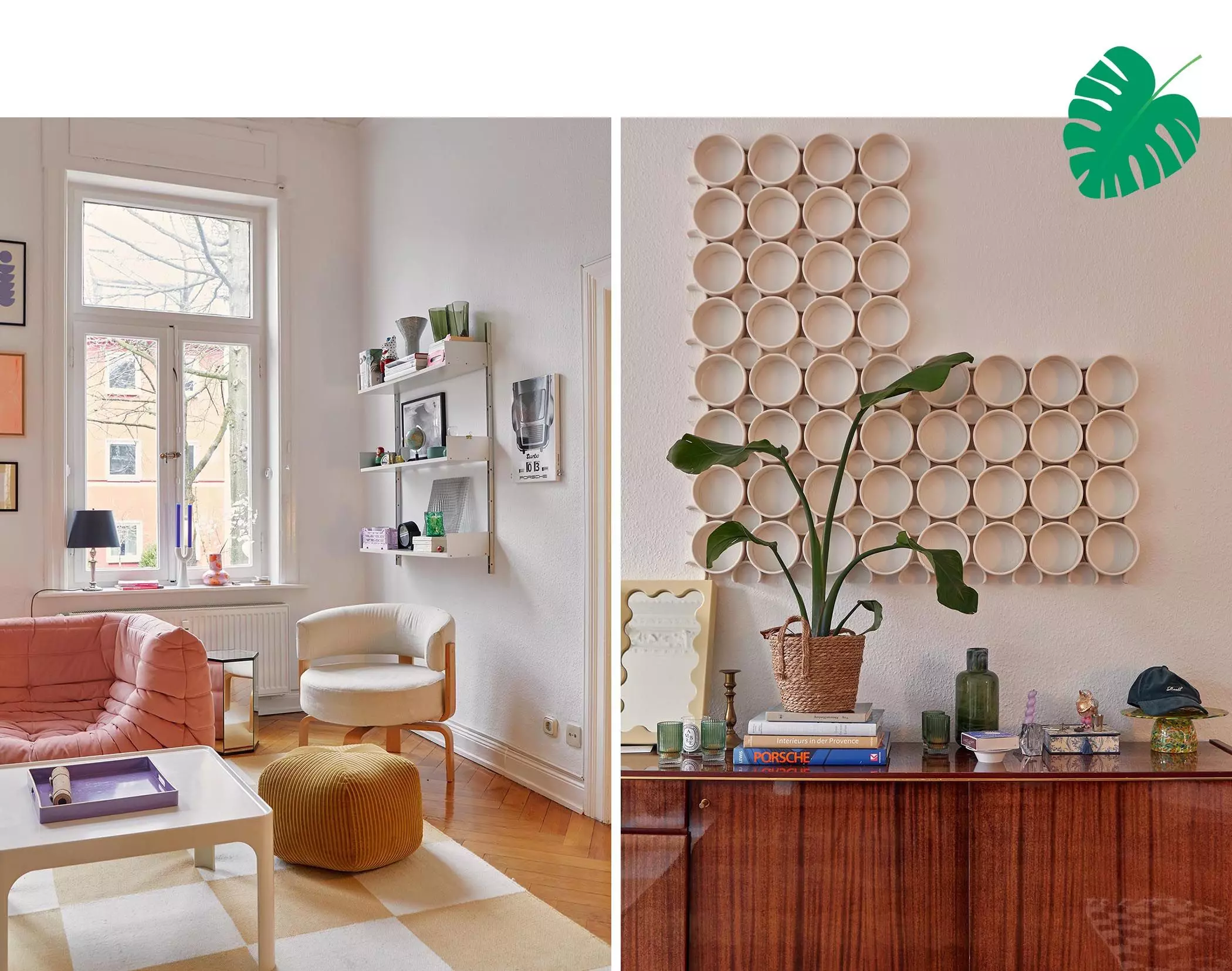 Wohnzimmereinrichtung mit vielen Vintagestücken im Zuhause von Leonie Pauls - femtastics