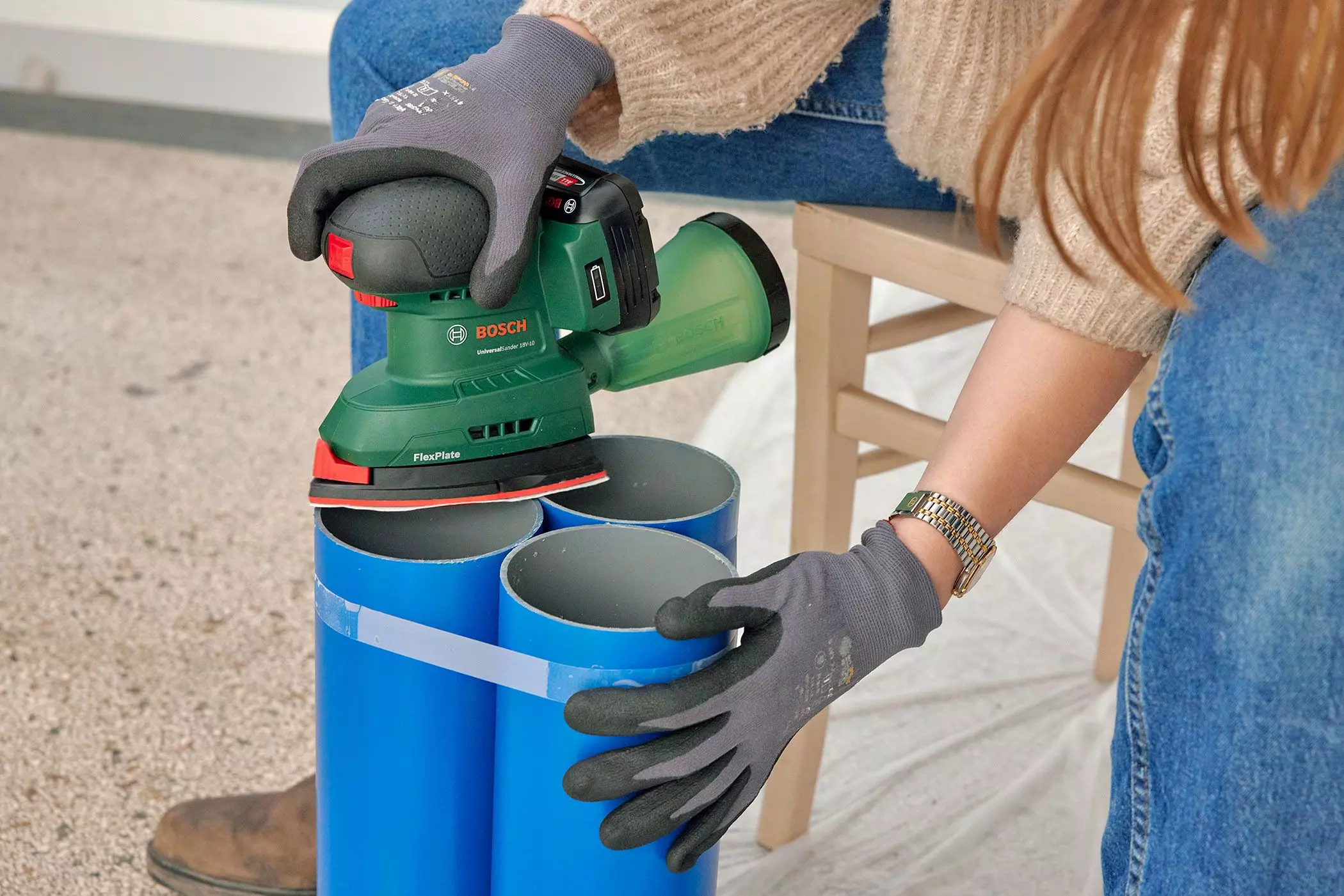 DIY Beistelltisch Rohre schleifen - femtastics