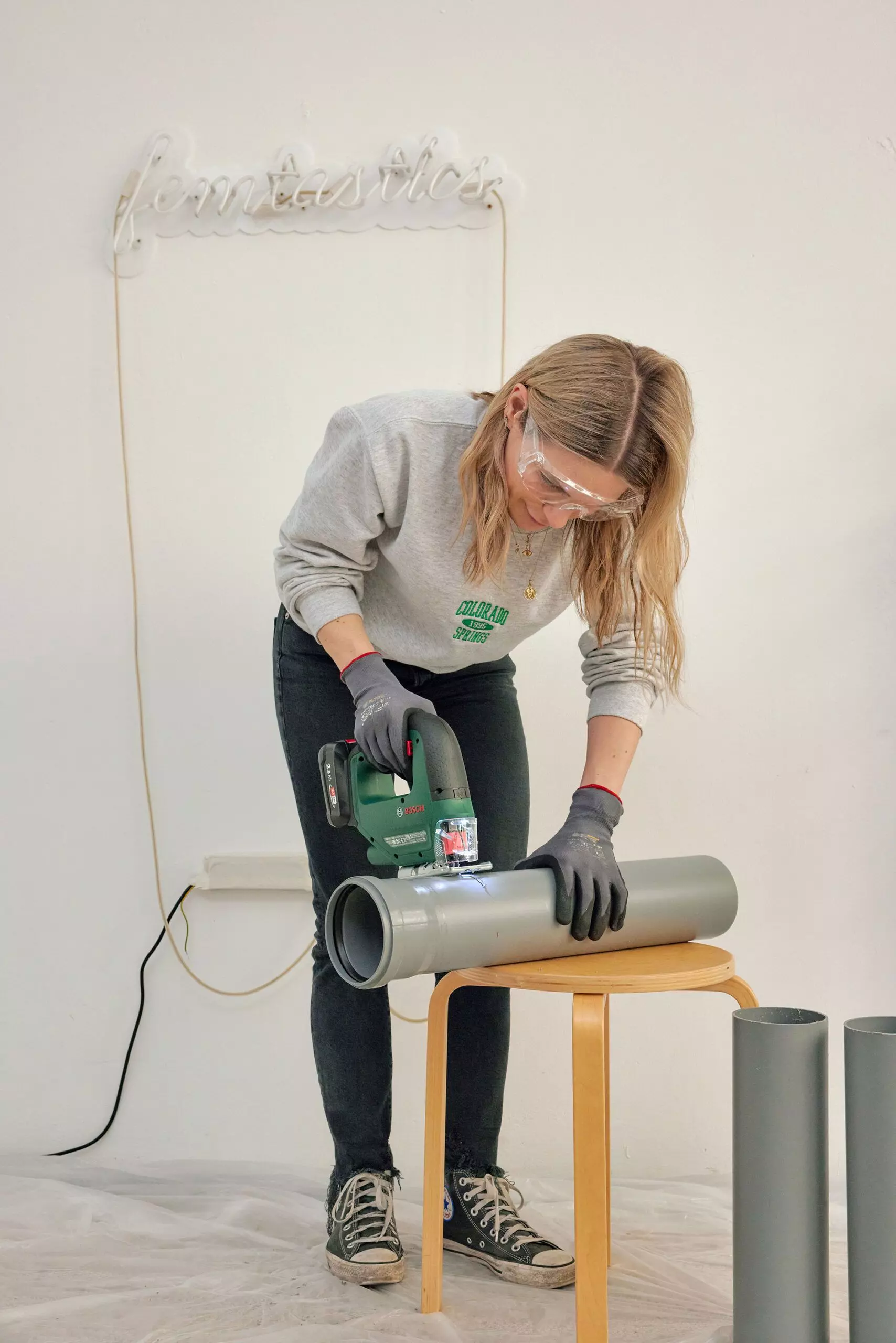 Rohre für DIY-Tisch zuschneiden - femtastics