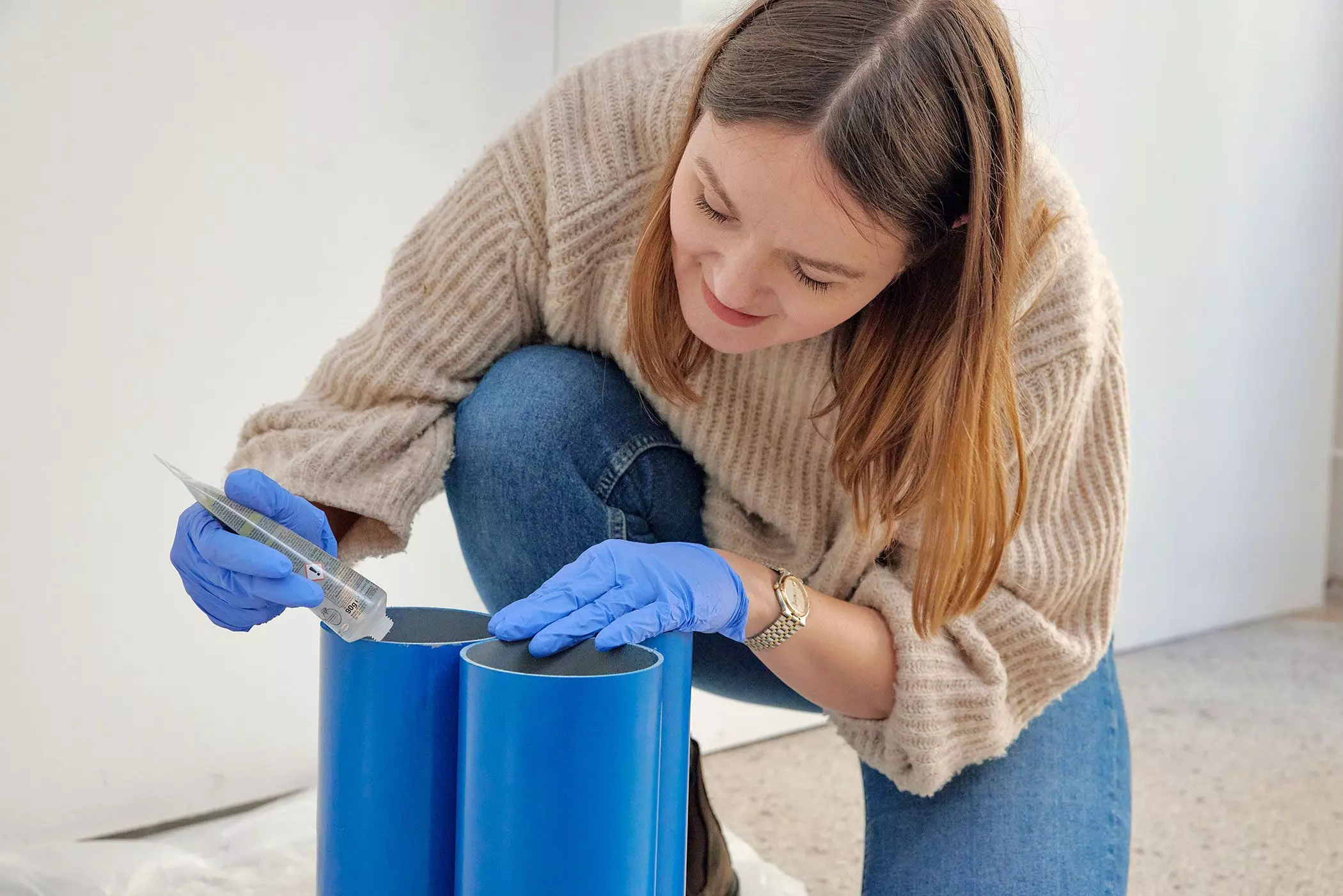 DIY Beistelltisch Rohre kleben - femtastics