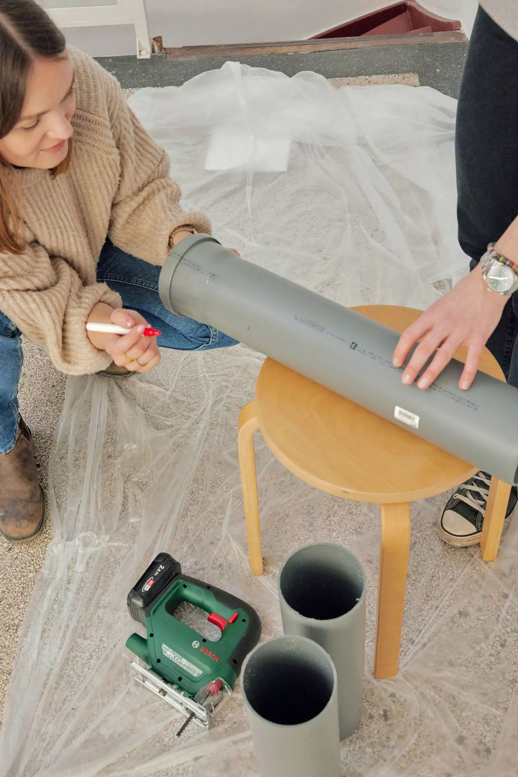 Rohre für DIY-Tisch zuschneiden - femtastics