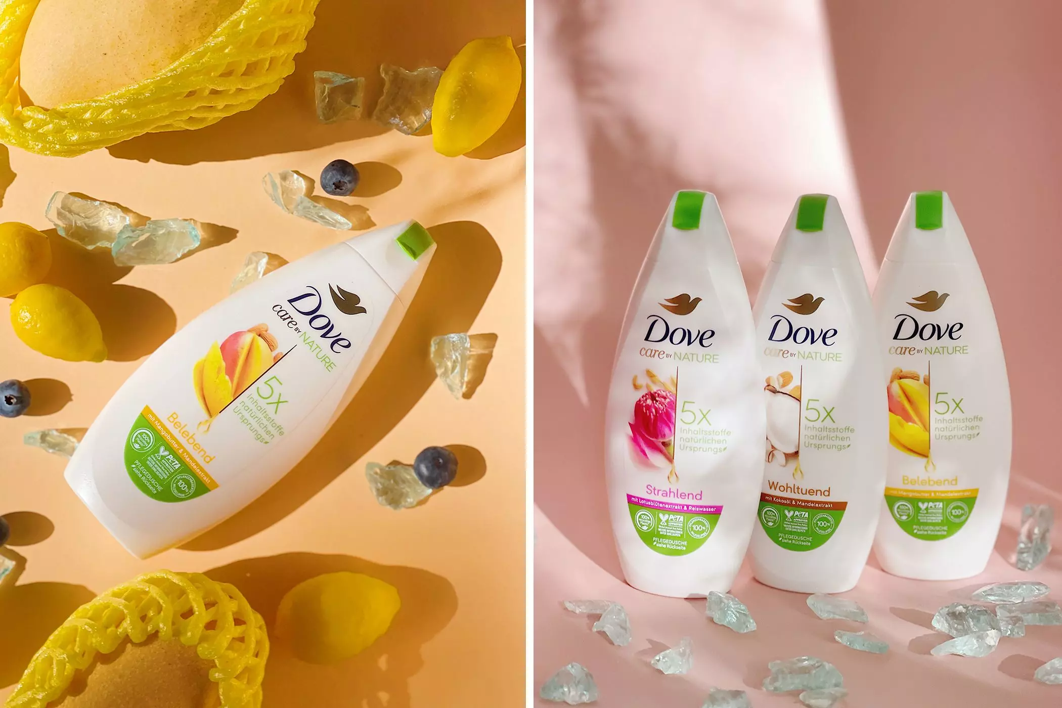 Dove Produkte der "Care by nature"-Serie - femtastics