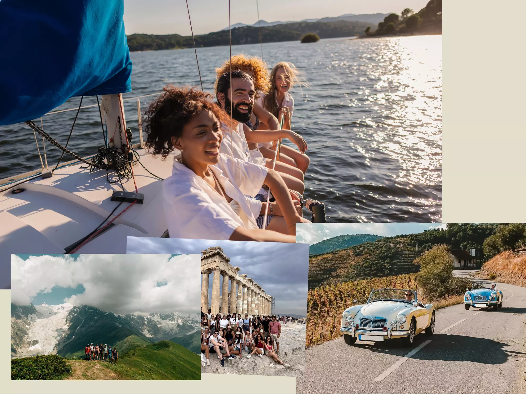 Collage Gruppenreisen Singles