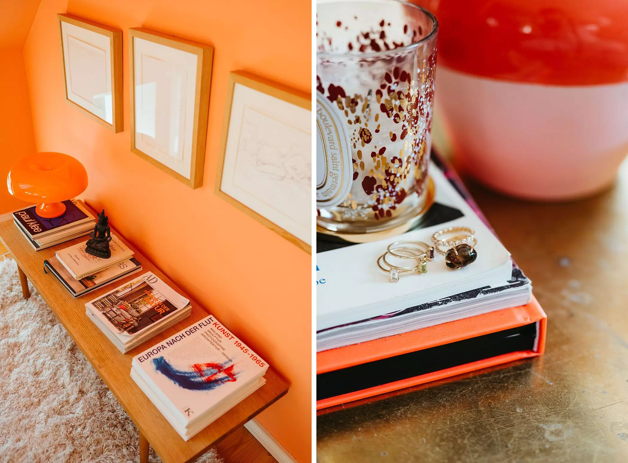 Orangefarbene Details und Ringe des Schmucklabels Vieri | femtastics