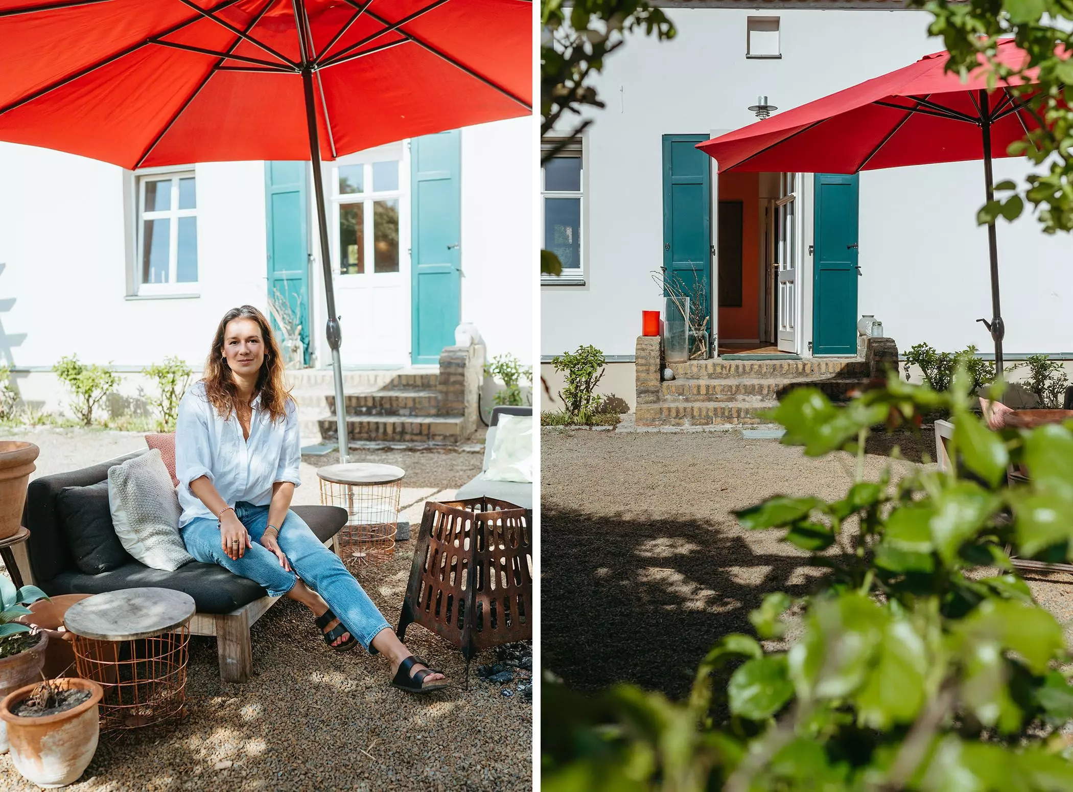 Unternehmerin Guya Merkle auf der Terrasse vor ihrem Haus | femtastics