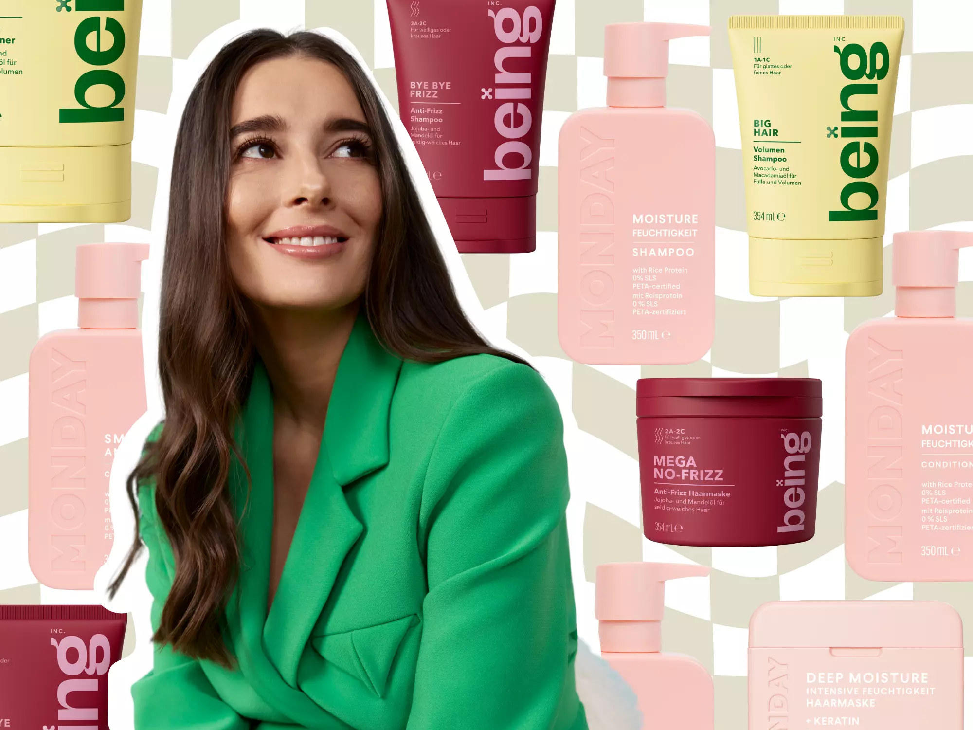 Jaimee Lupton mit Produkten von Monday und being