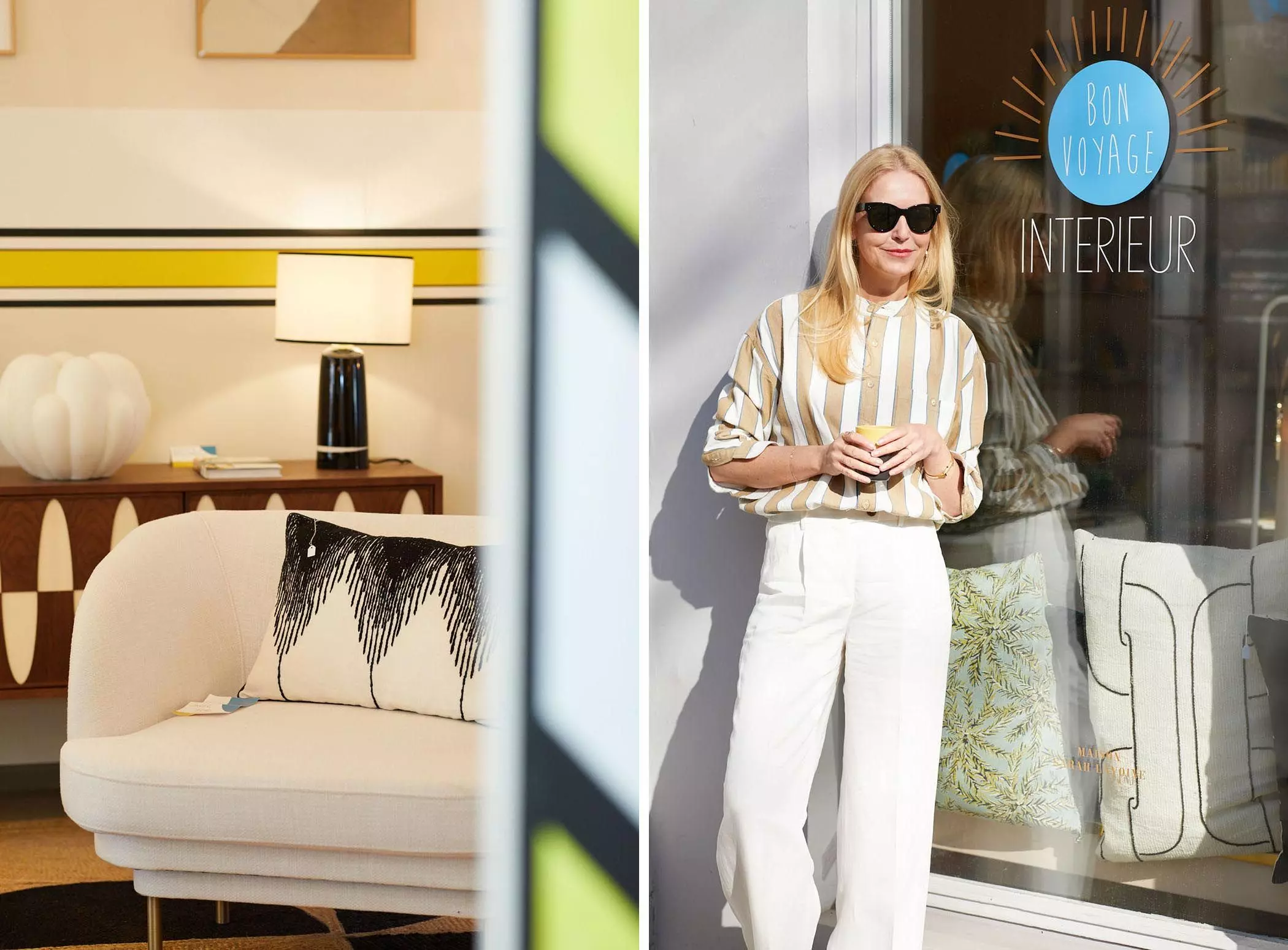 Geschäftsinhaberin Jana Krinke vor ihrem Laden "Bon Voyage Interieur" - femtastics