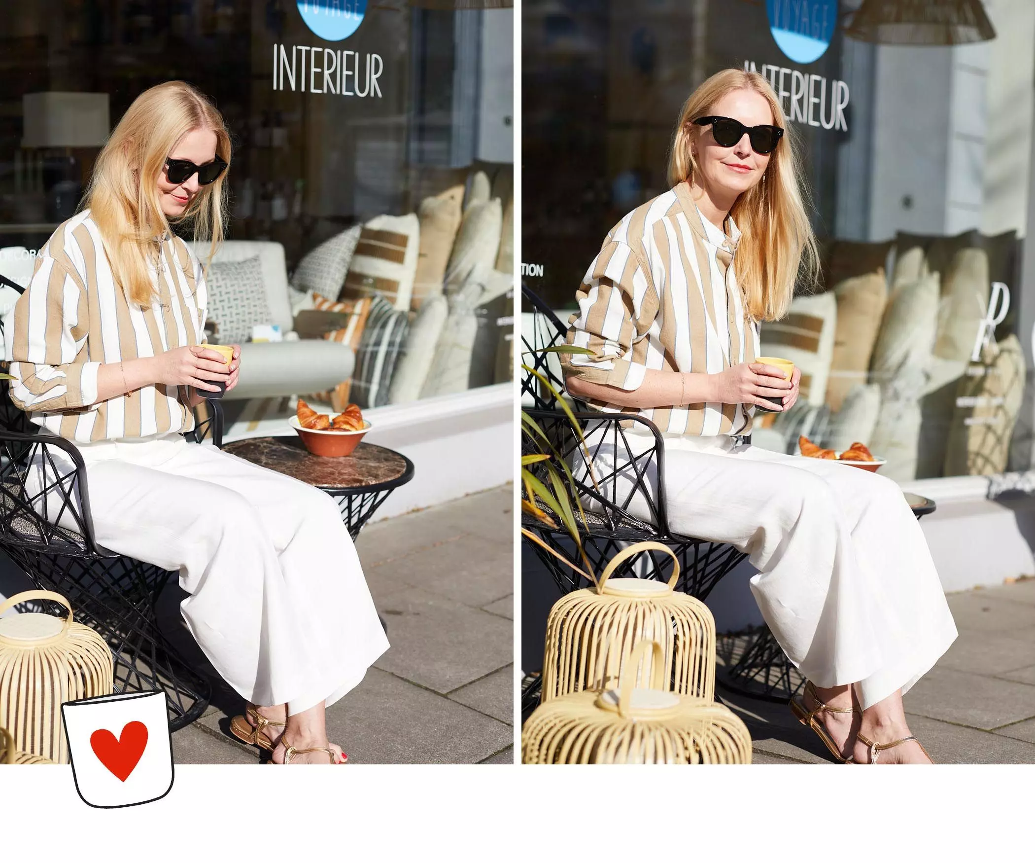 Inhaberin Jana Krinke vor ihrem Geschäft "Bon Voyage Interieur" in der Sonne - femtastics