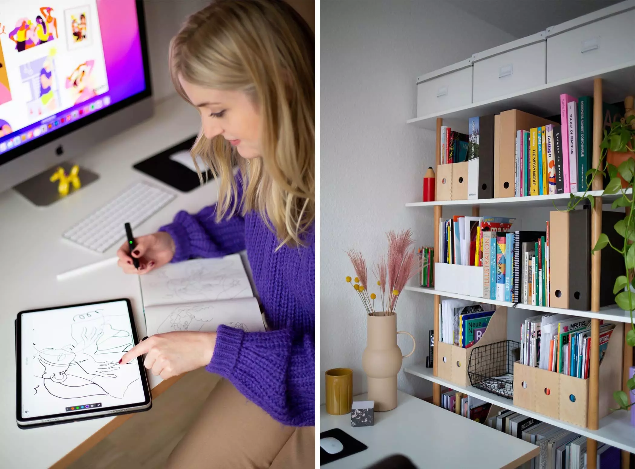 Illustratorin Lisa Tegtmeier arbeitet mit dem "LAMY safari all black ncode Smartpen" - femtastics