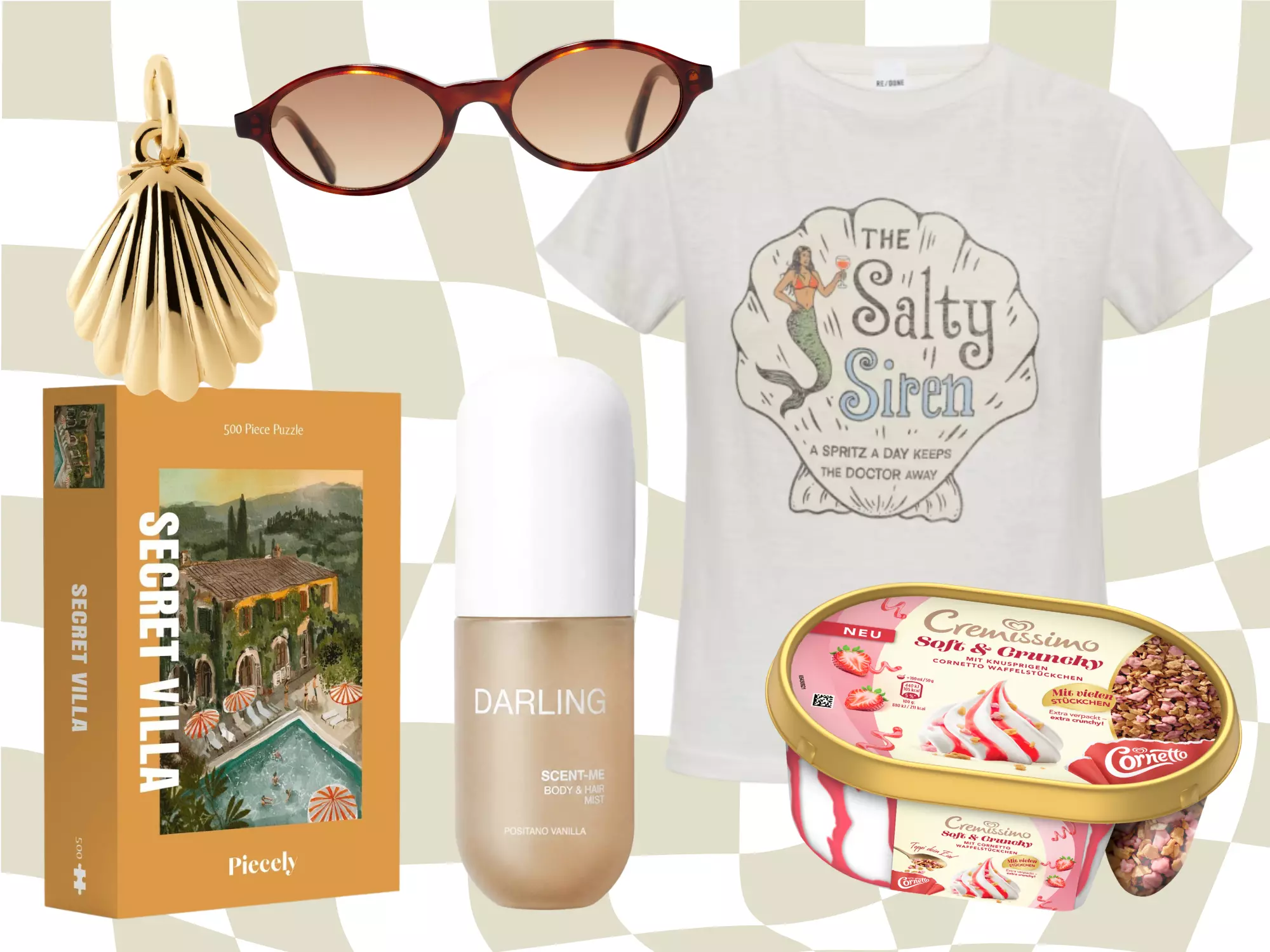 Collage Aufmacher Produkte fuer Urlaubs-Feeling