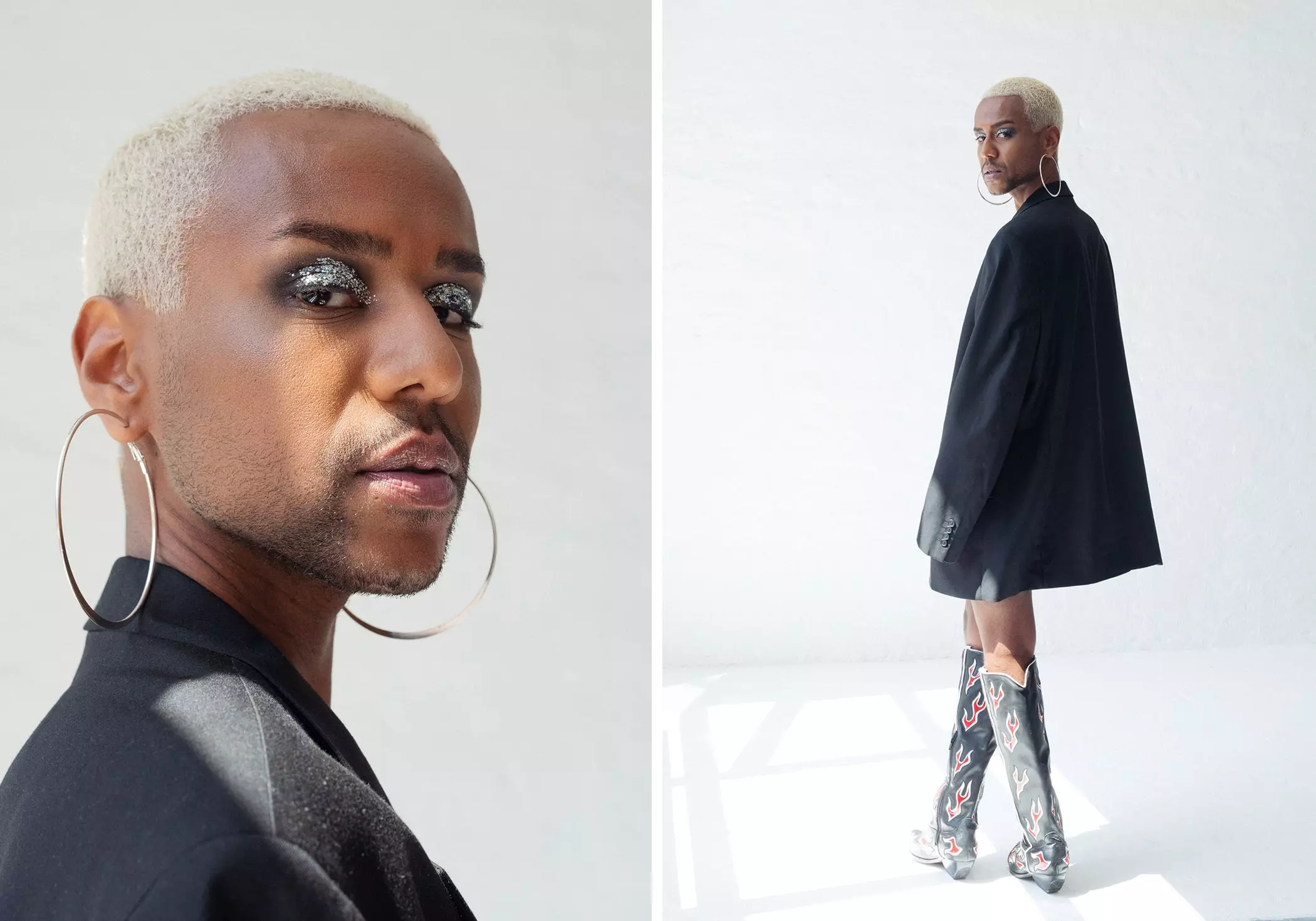 Tarik Tesfu mit Glitter Make-Up | femtastics