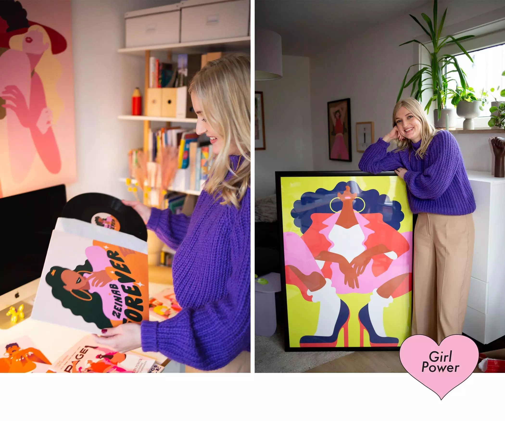 Illustratorin Lisa Tegtmeier mit einigen ihrer Werke - femtastics