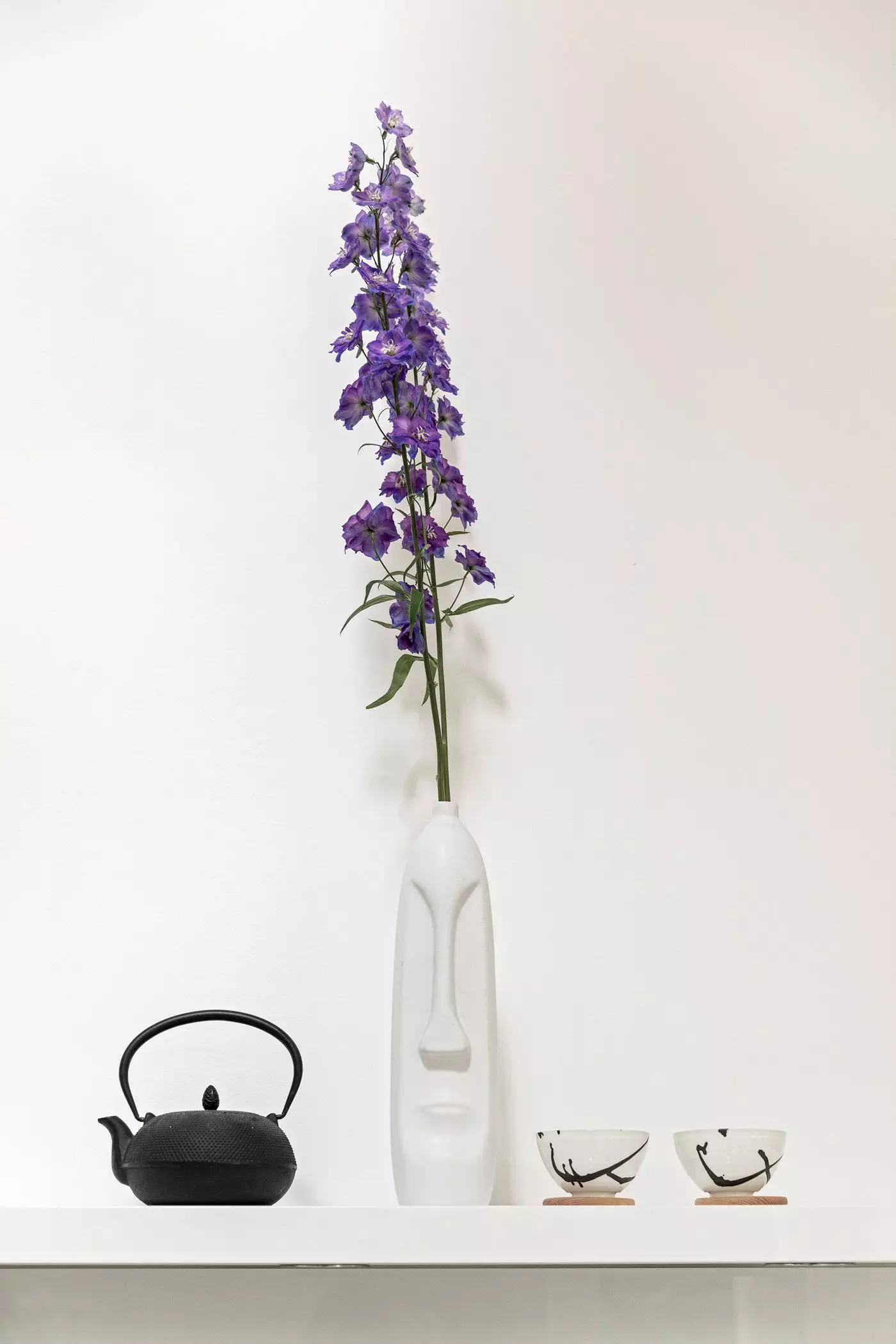 Rittersporn in weißer Vase - femtastics