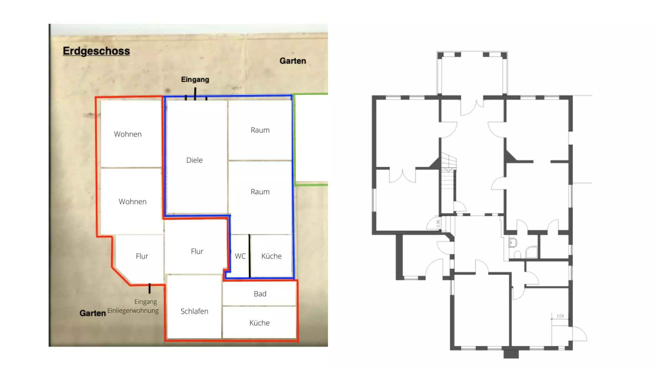 Grundrisszeichnungen der Altbauvilla von Büsra Quadir - femtastics