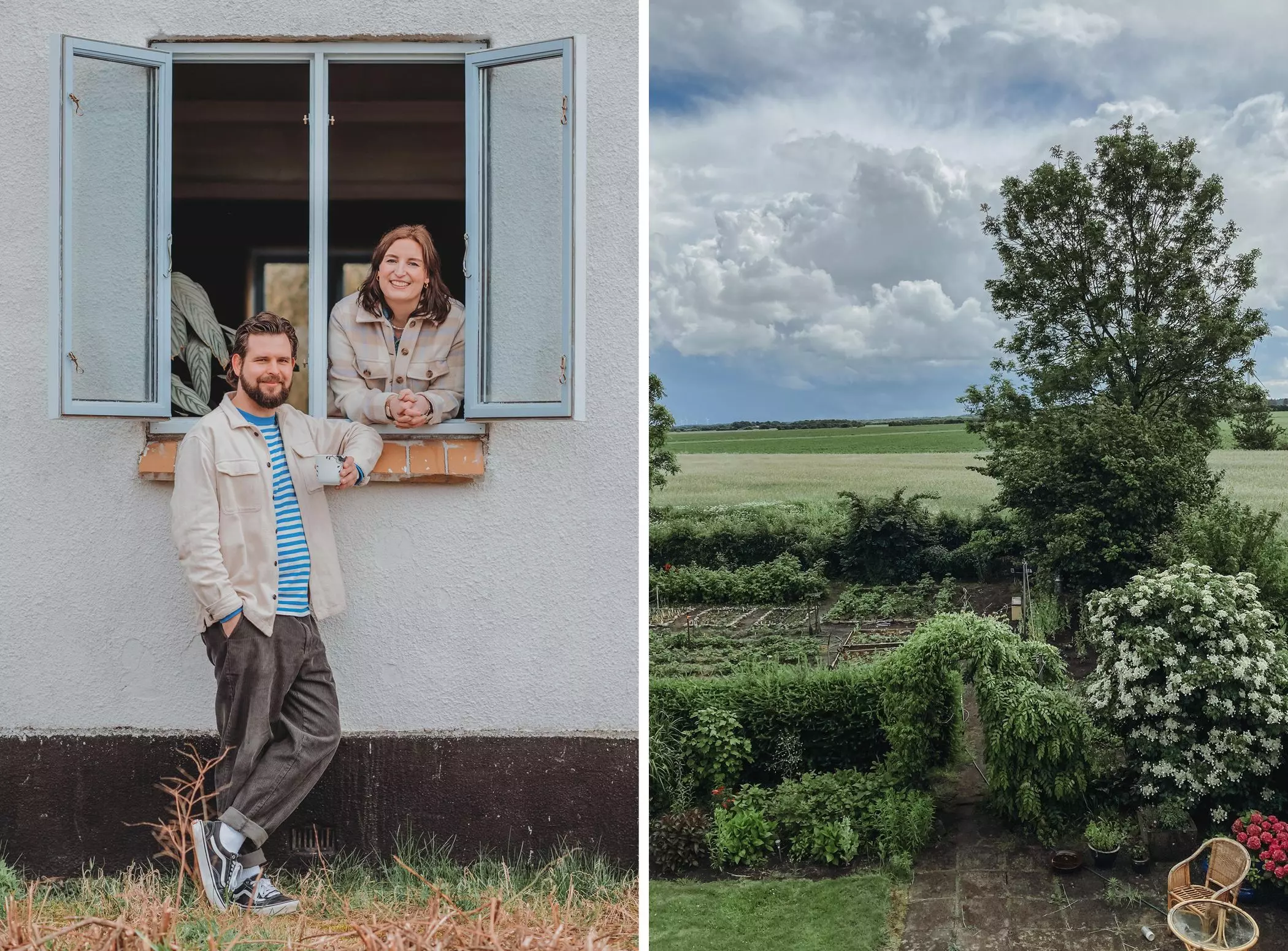 Nina Johannsen und ihr Freund Florian vor ihrem Haus in Dänemark. -Gemüsegarten im Sommer - femtastics
