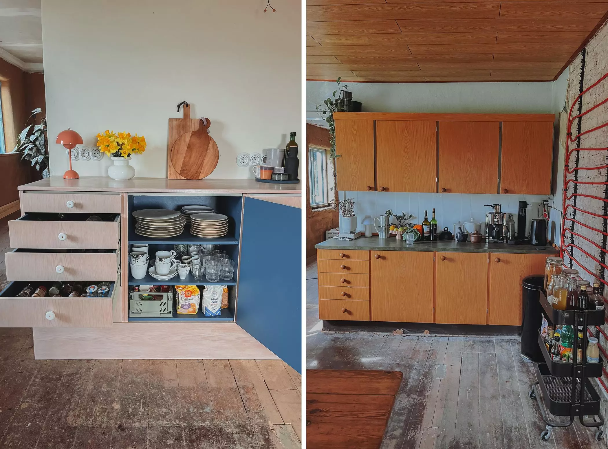 Vorher-Nachher-Bild der Küche - femtastics