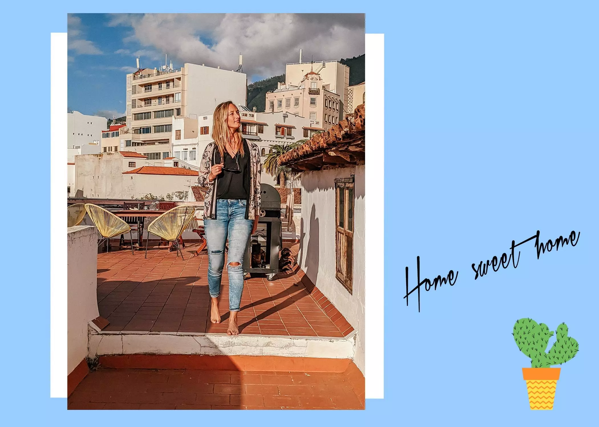Anne Kuppens auf der Dachterrasse in Spanien - femtastics